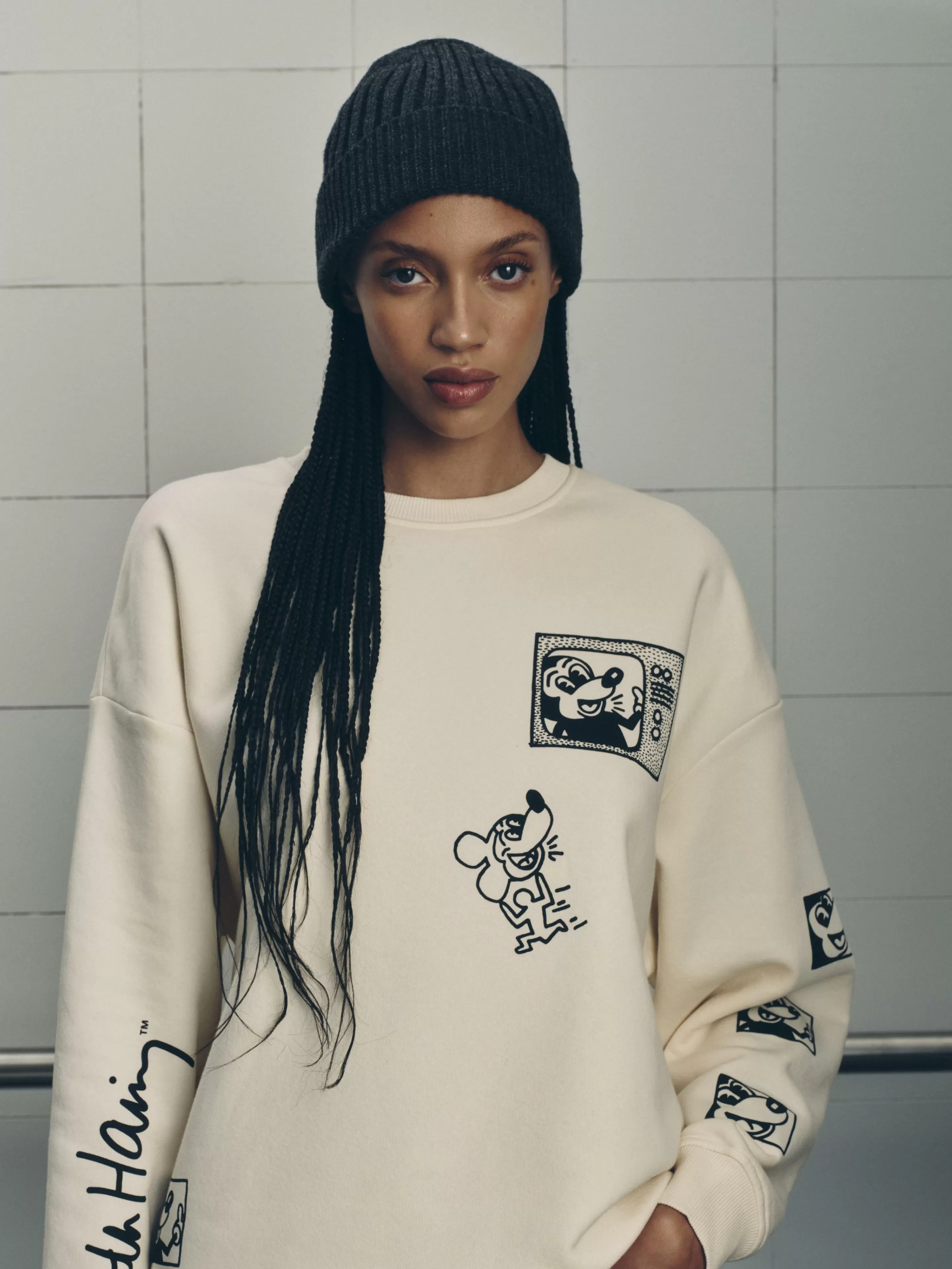 Primark Hoodies Und Sweatshirts | „Disney Micky Maus X Keith Haring“ Sweatshirt Cremefarben