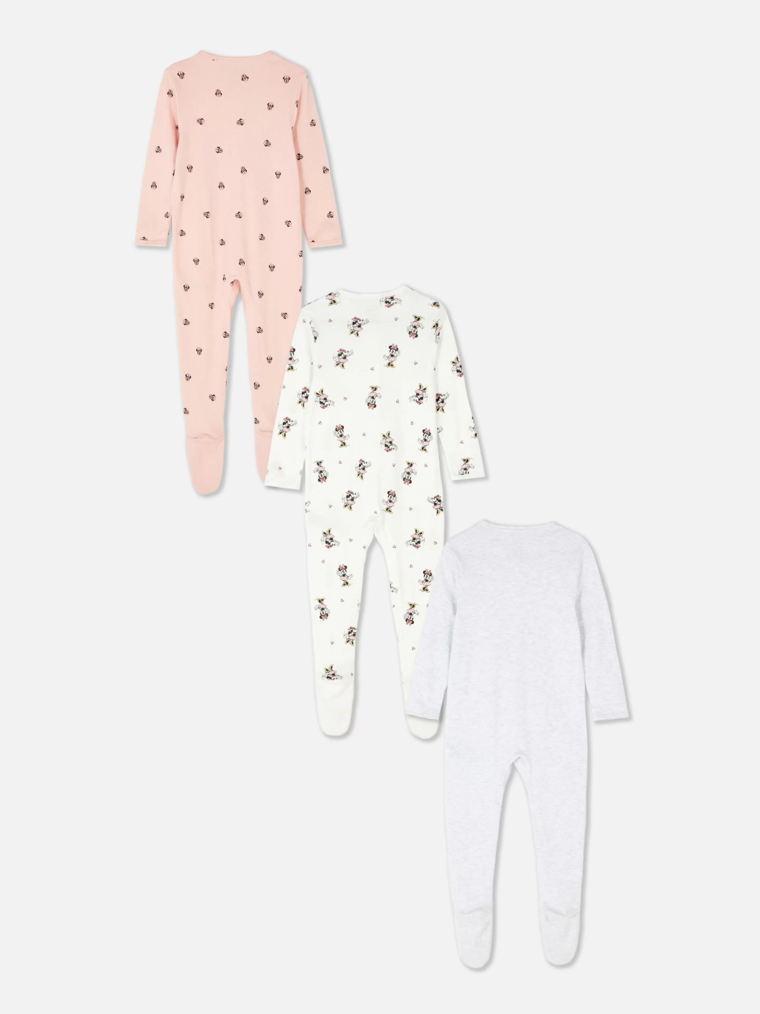 Primark Babygirls Und Strampler | „Disney Minnie Maus“ Schlafanzug Mit Print, 3er-Pack Elfenbeinfarben