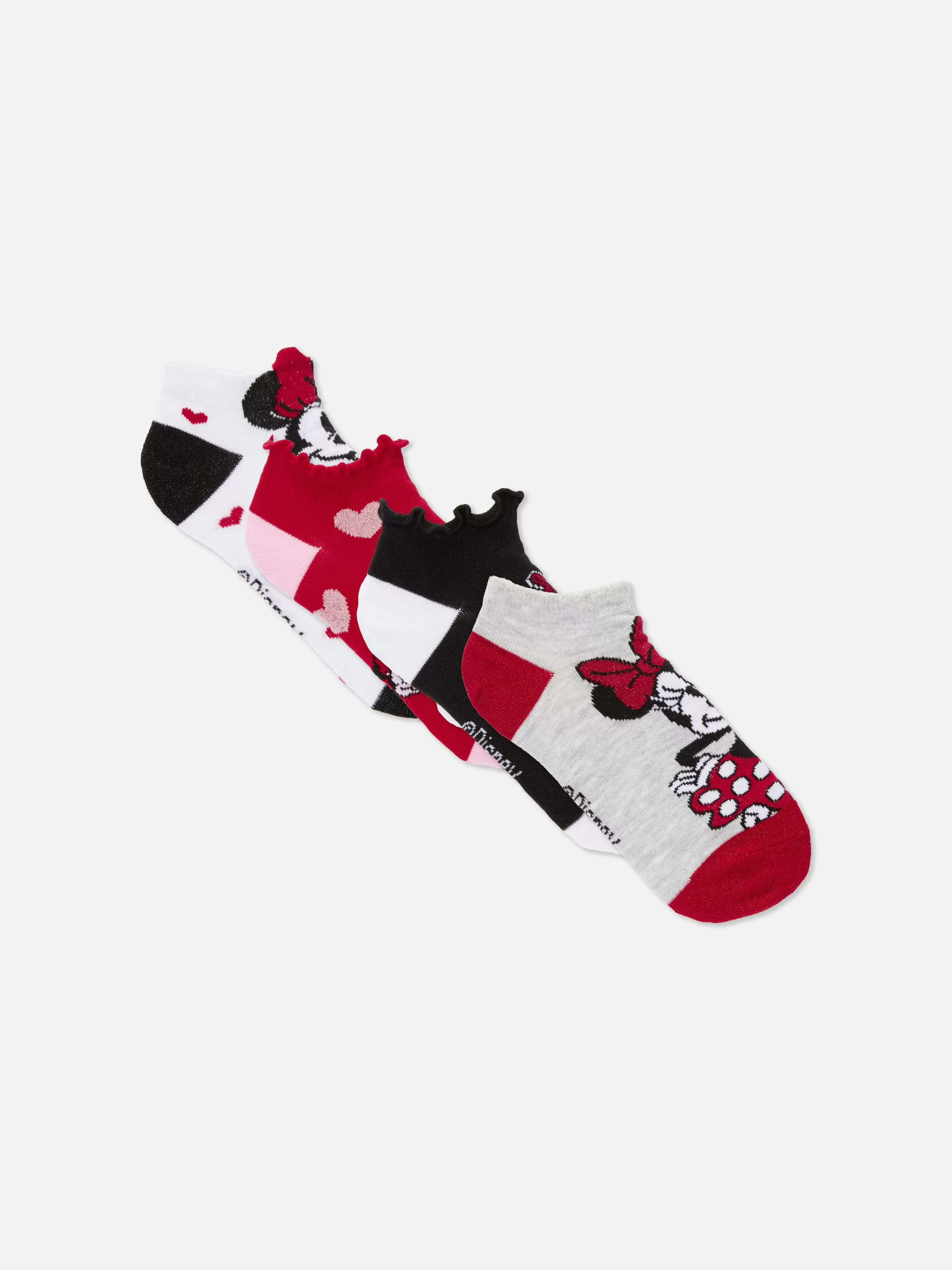 Primark Socken Und Strumpfhosen | „Disney Minnie Maus“ Sneakersocken, 4er-Pack Rot