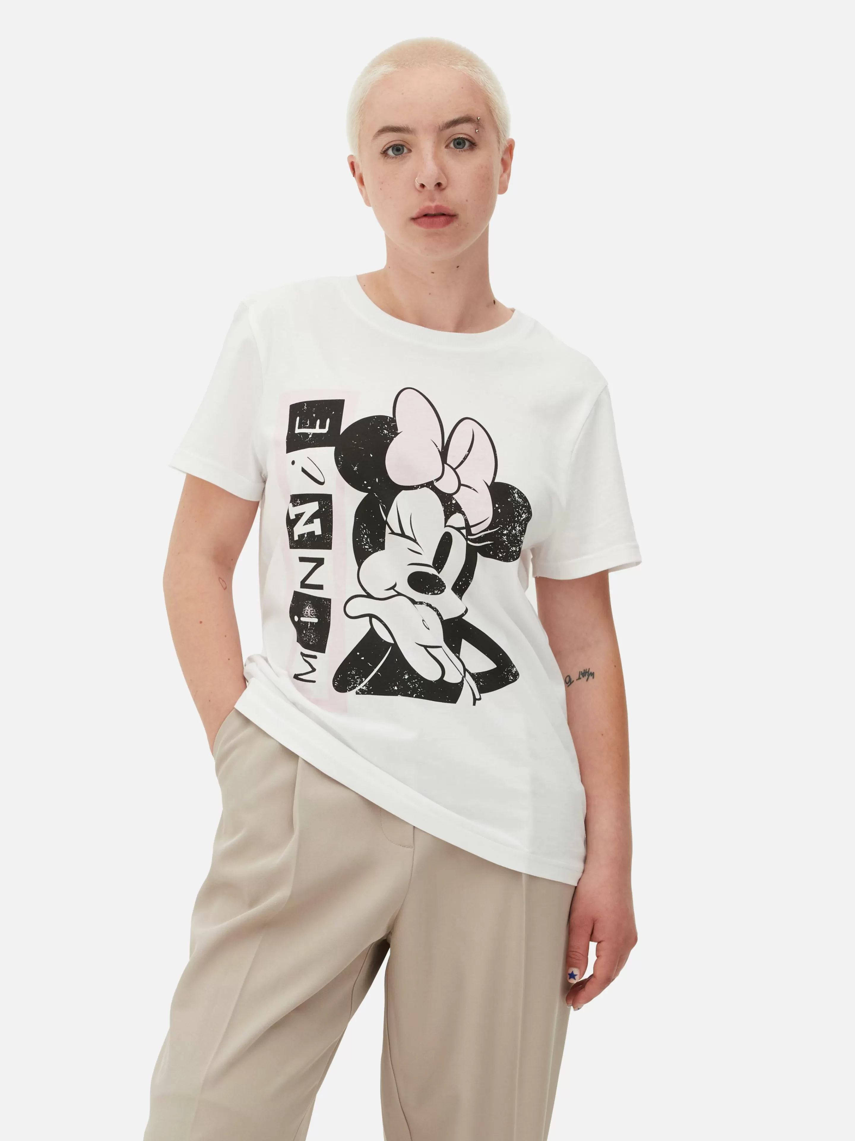 Primark Tops Und T-Shirts | „Disney Minnie Maus“ T-Shirt Mit Grafik Weiß