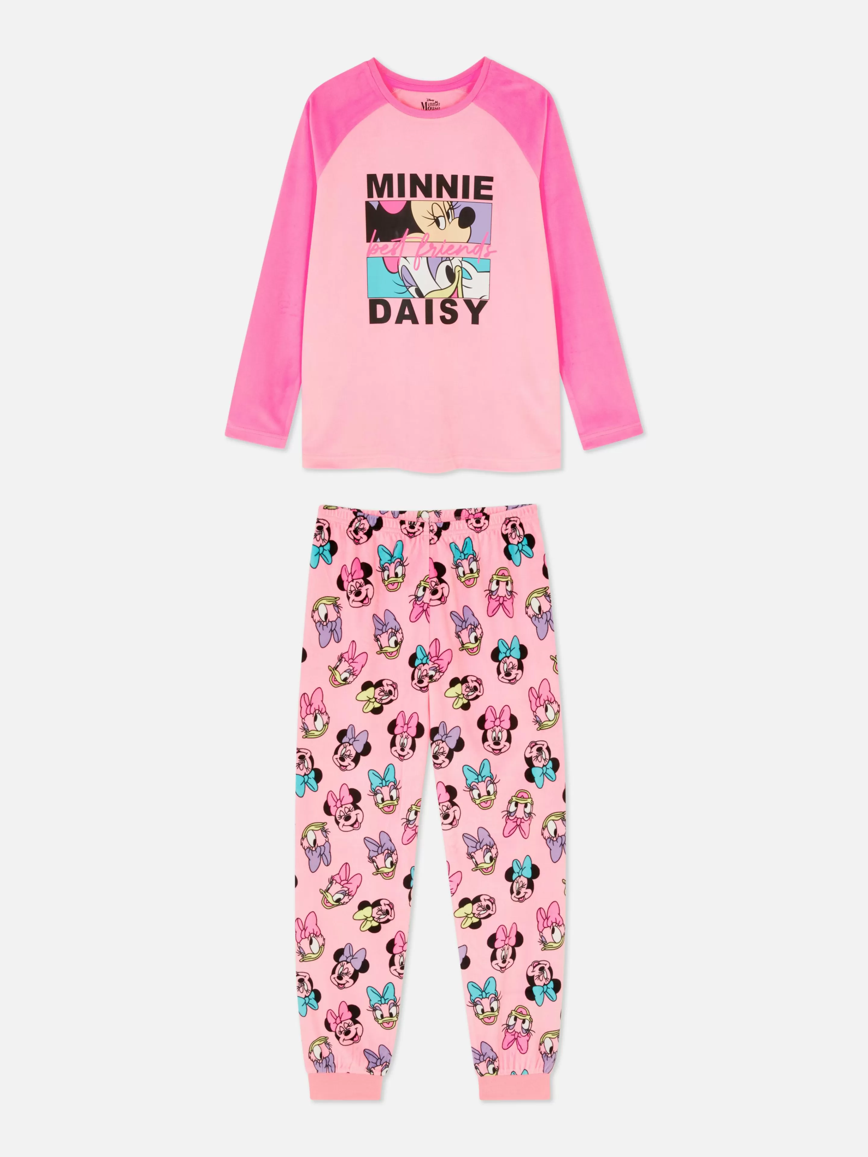 Primark Schlafanzüge Und Nachtwäsche | „Disney Minnie Maus Und Daisy Duck“ Pyjama Aus Velours Rosa