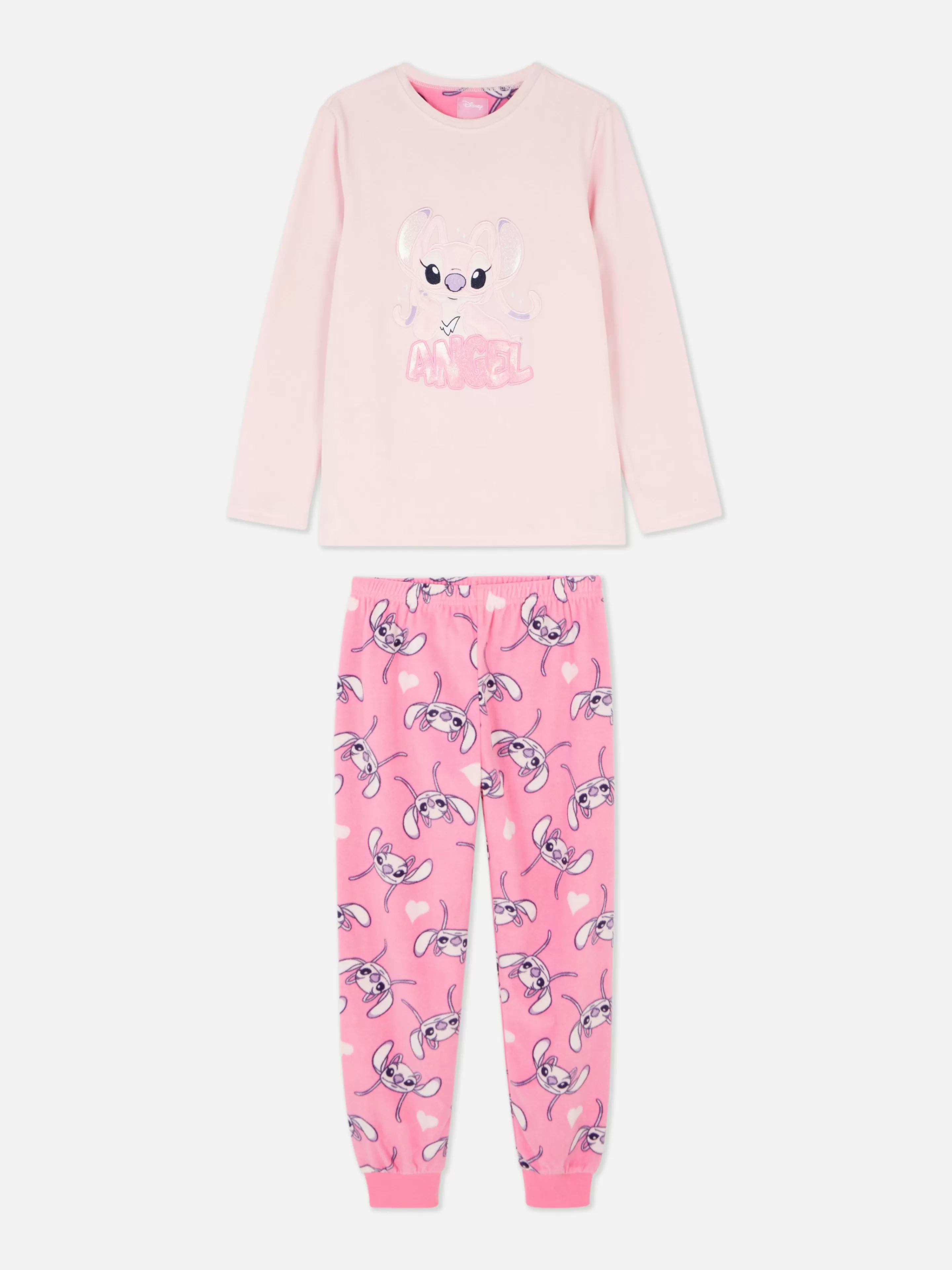 Primark Schlafanzüge Und Nachtwäsche | „Disney Stitch & Angel“ Fleece-Schlafanzug Rosa