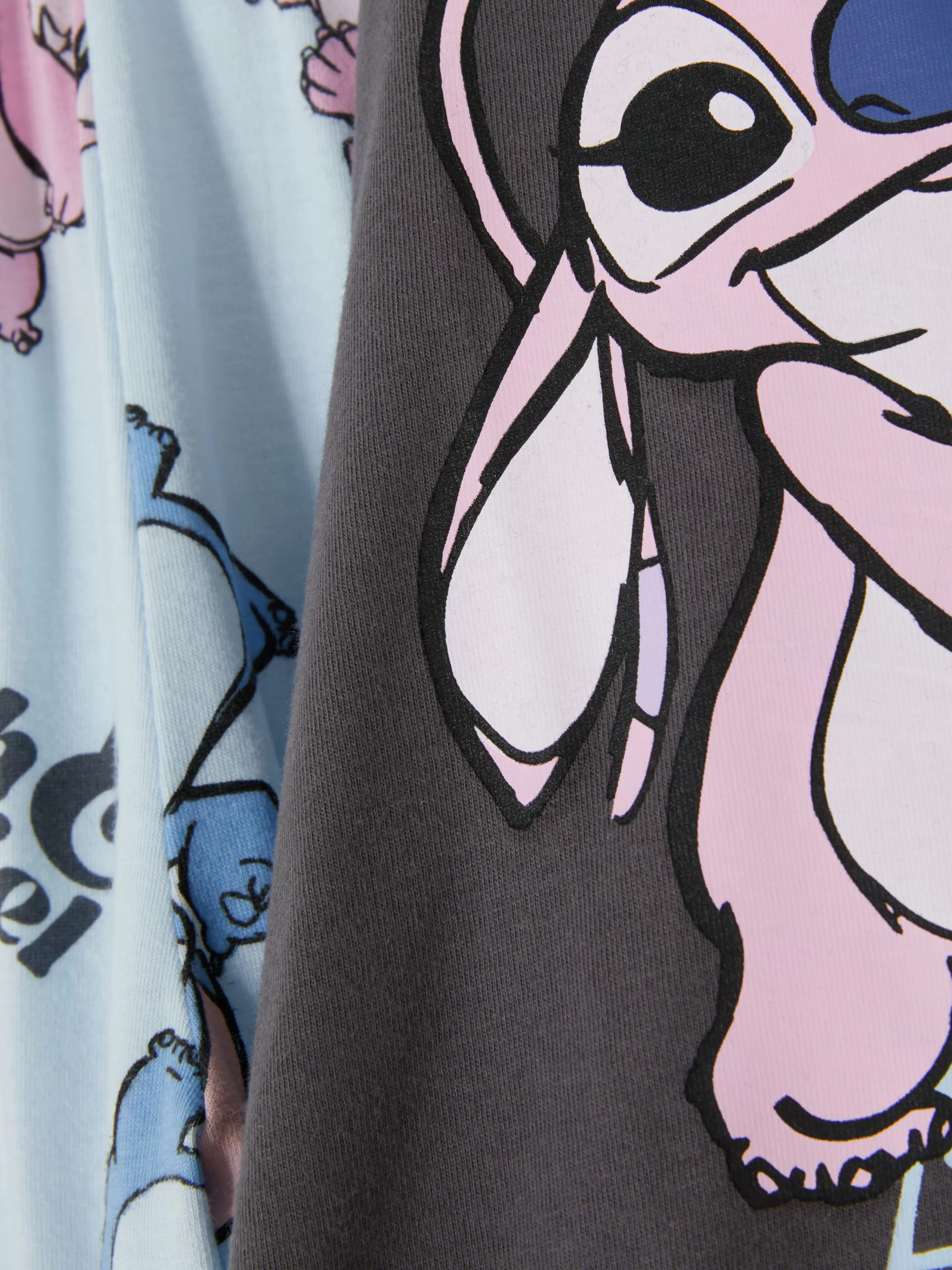 Primark Schlafanzüge | „Disney Stitch & Angel“ Schlafanzug Anthrazitfarben