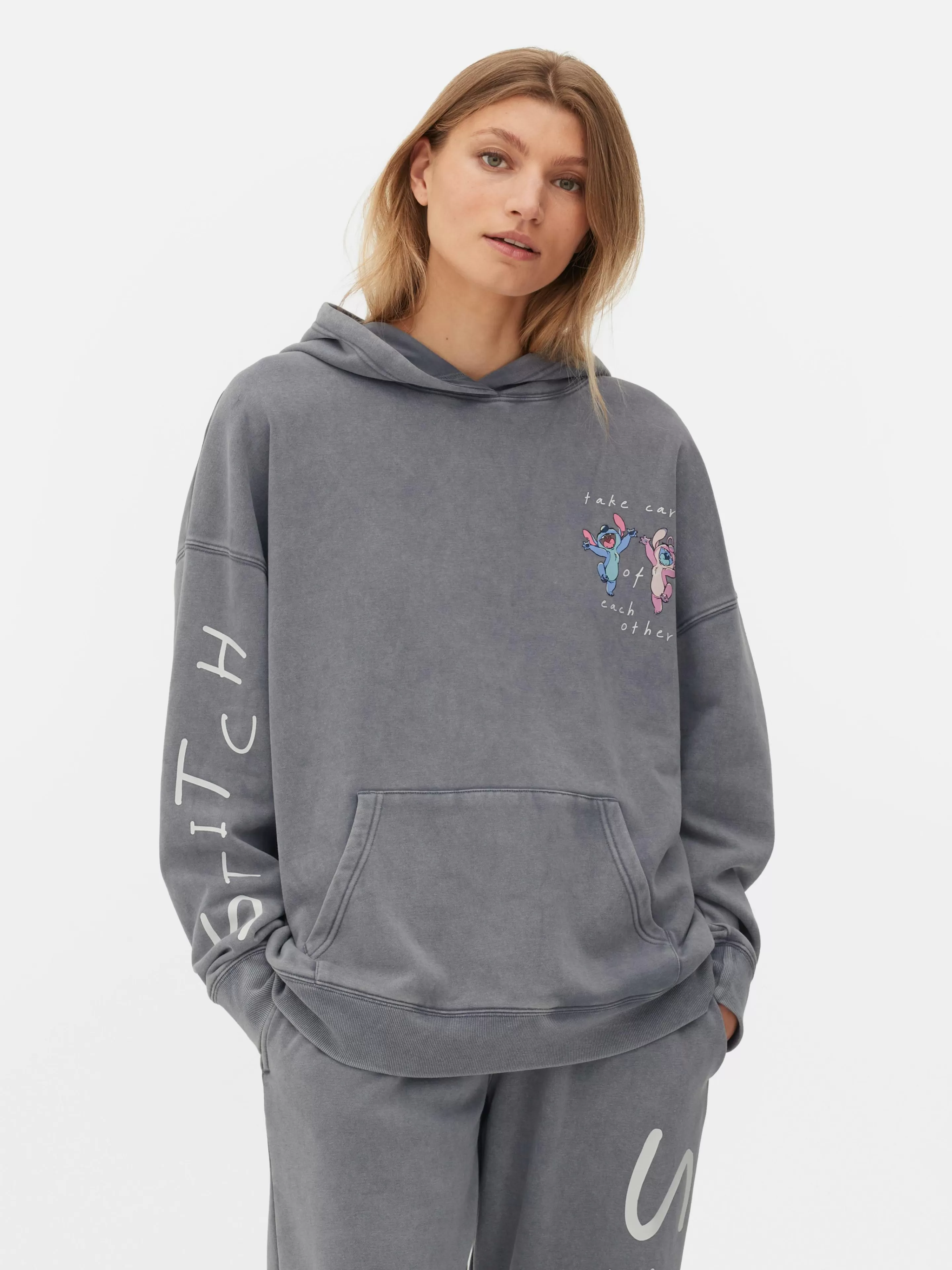 Primark Hoodies Und Sweatshirts | „Disney Stitch & Engel“ Hoodie Zum Kombinieren Anthrazitfarben