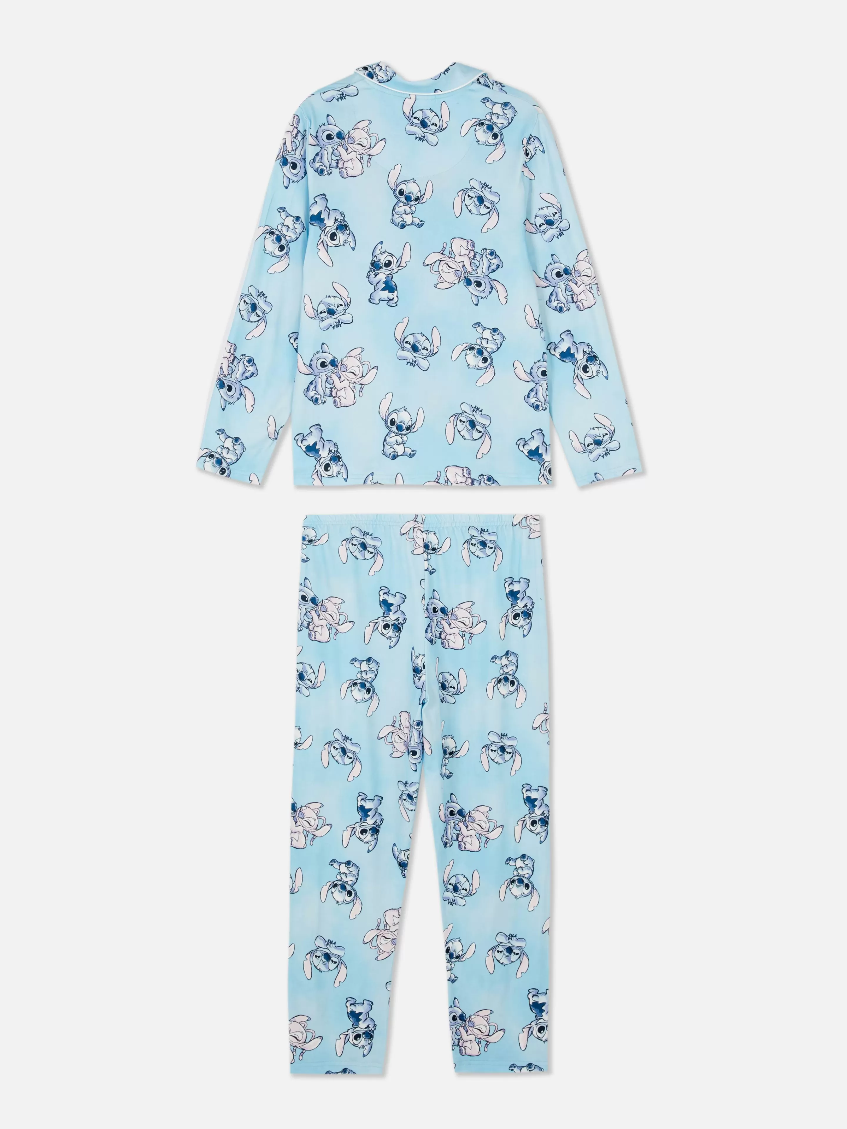 Primark Schlafanzüge Und Nachtwäsche | „Disney Stitch & Engel“ Langarm-Schlafanzug Blau