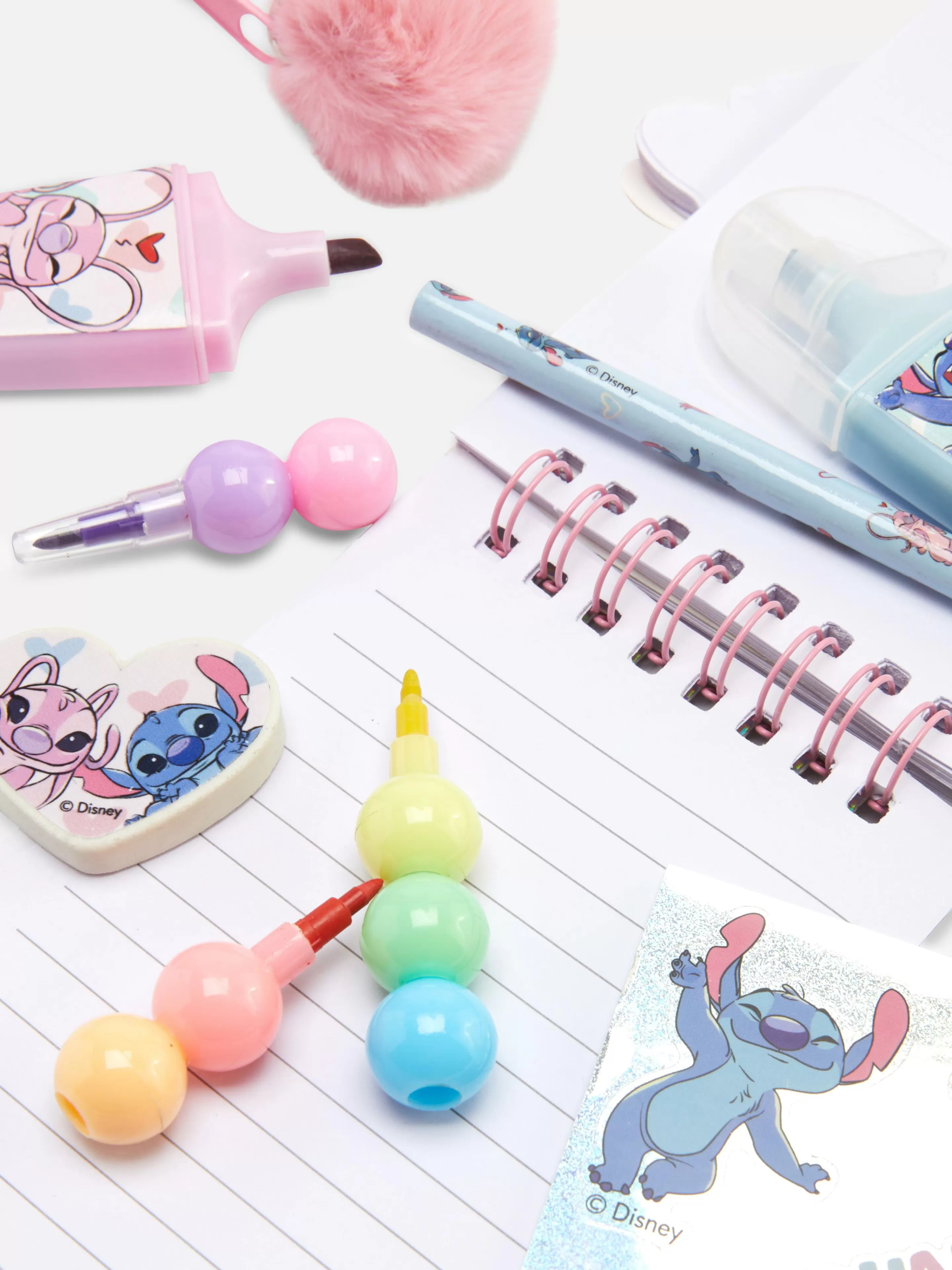 Primark Notizbücher | „Disney Stitch Engel“ Schreibwaren-Set Rosa