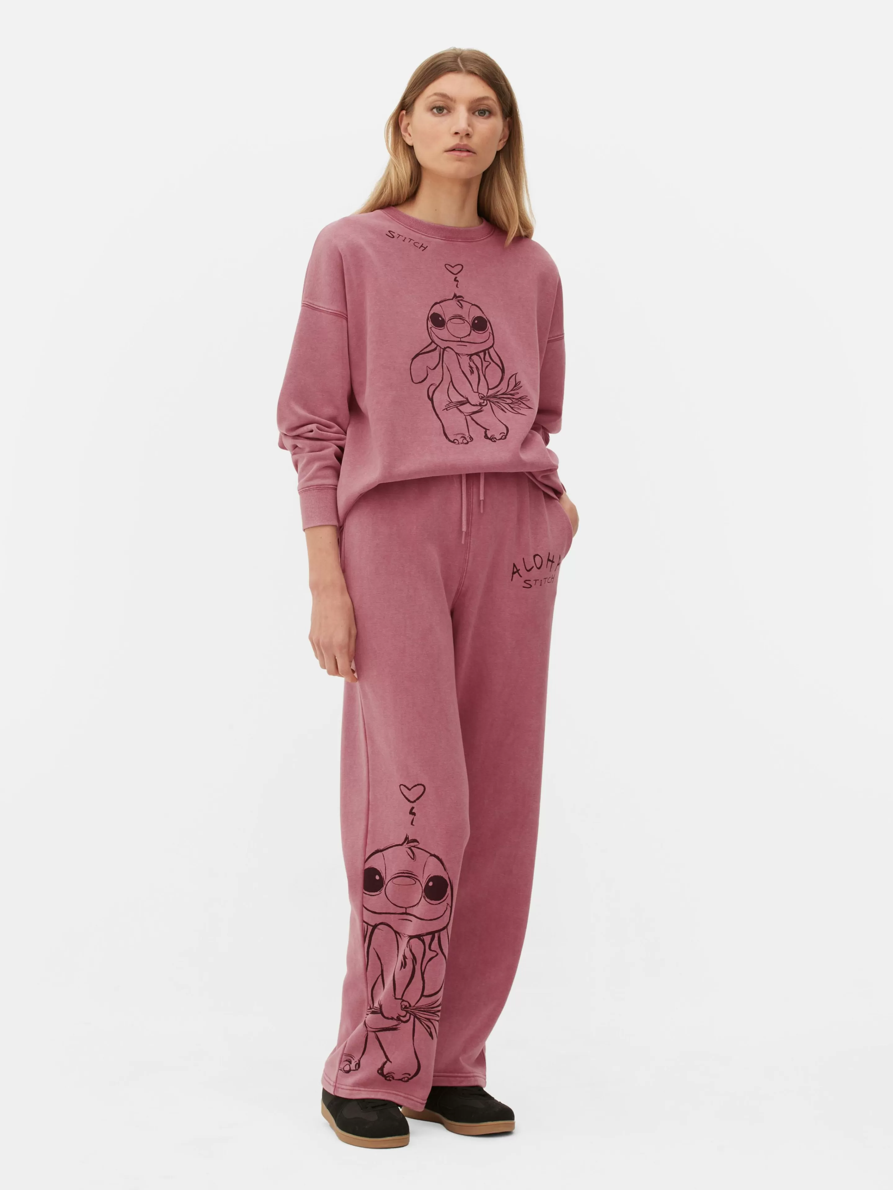 Primark Jogginghosen | „Disney Stitch“ Jogginghose Mit Geradem Bein Rosa