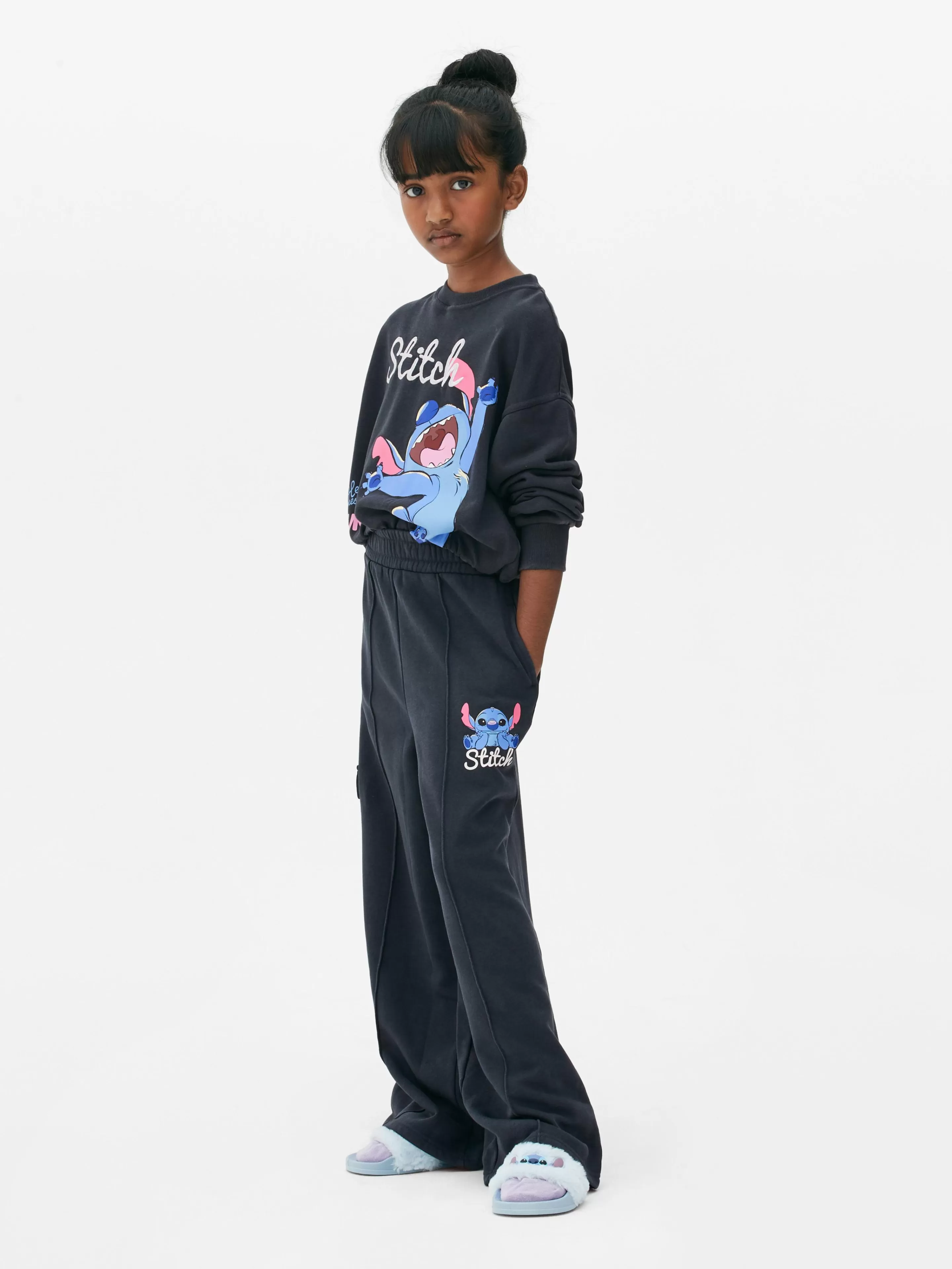 Primark Jogginghosen | „Disney Stitch“ Jogginghose Mit Weitem Bein Anthrazitfarben