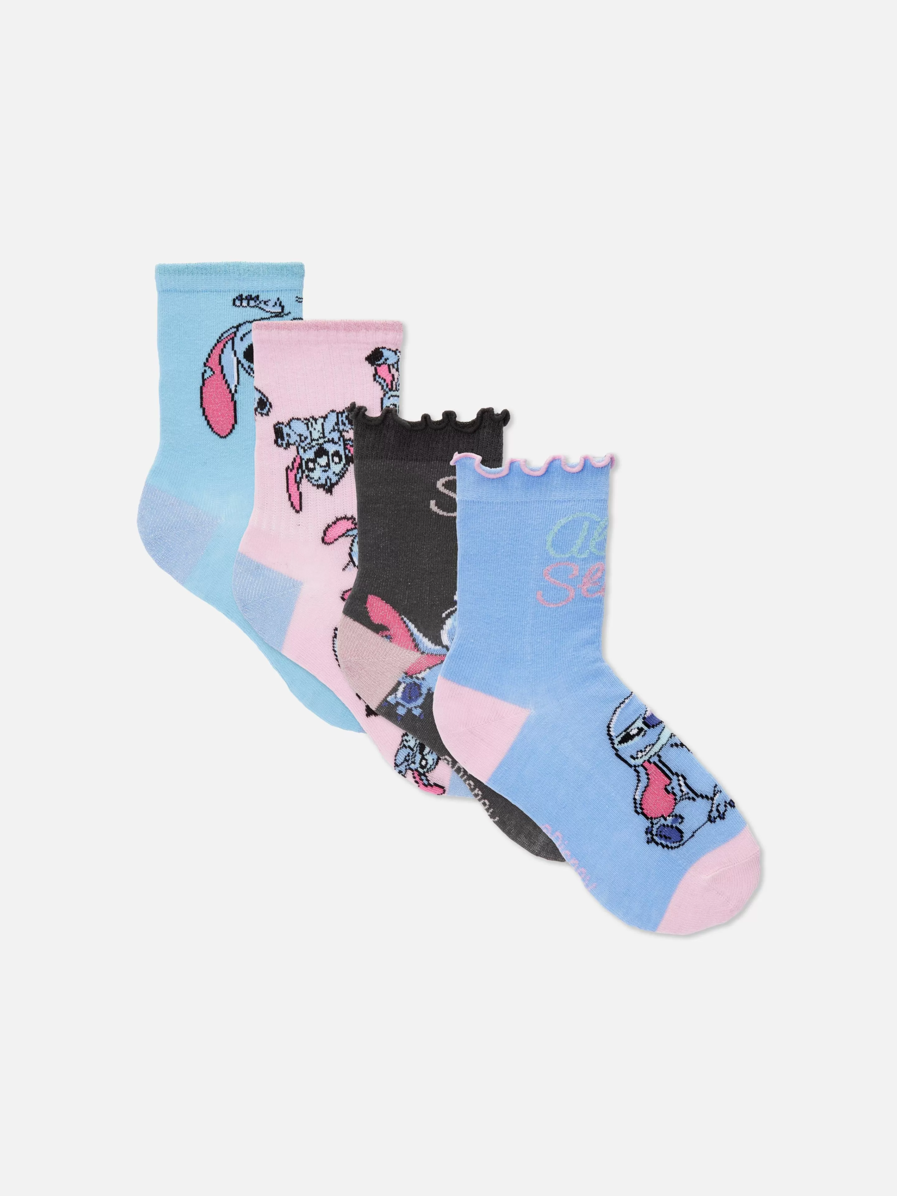 Primark Socken Und Strumpfhosen | „Disney Stitch“ Söckchen, 4er-Pack Blau