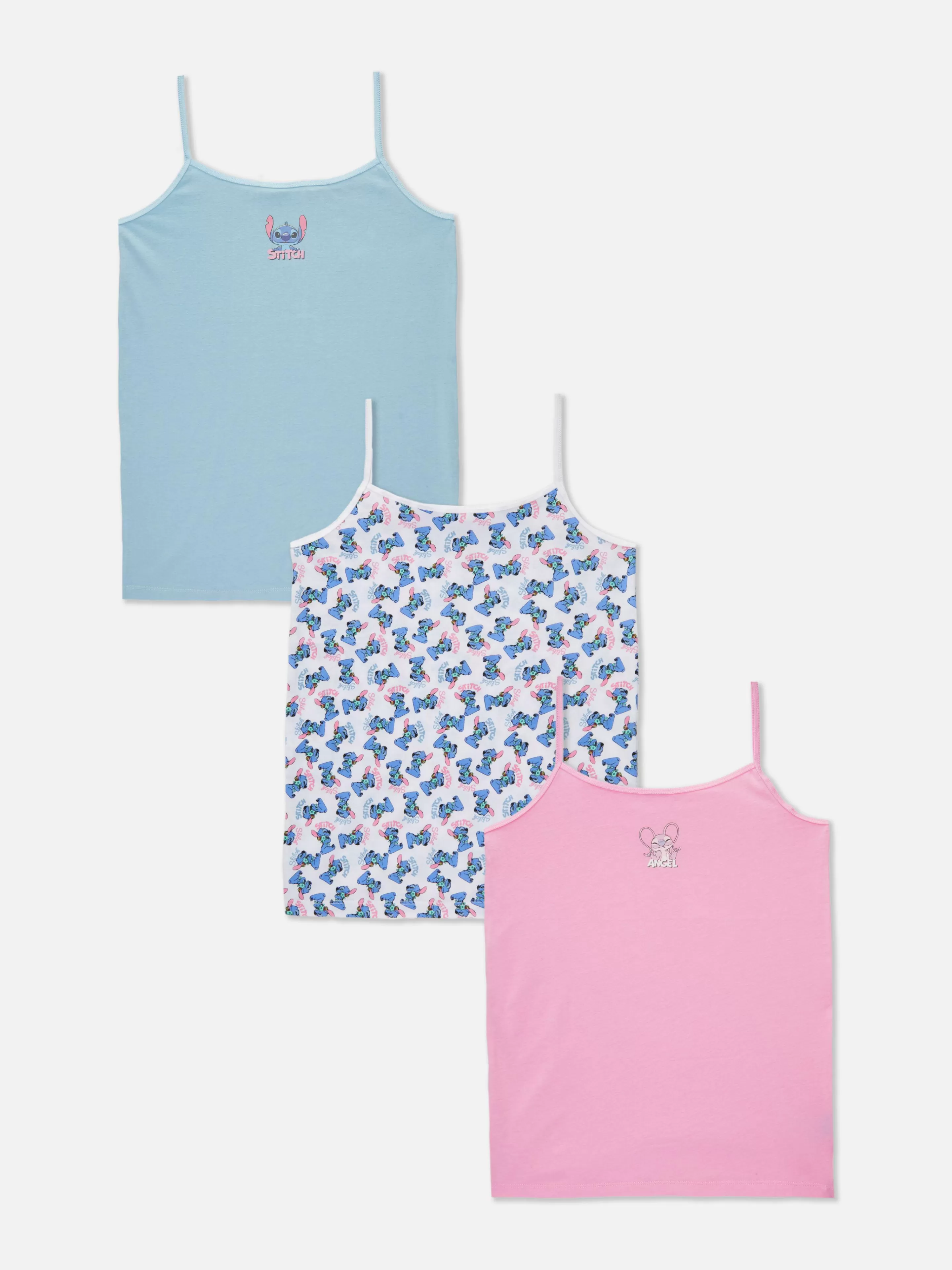 Primark Unterwäsche | „Disney Stitch“ Trägertops, 3er-Pack Multi