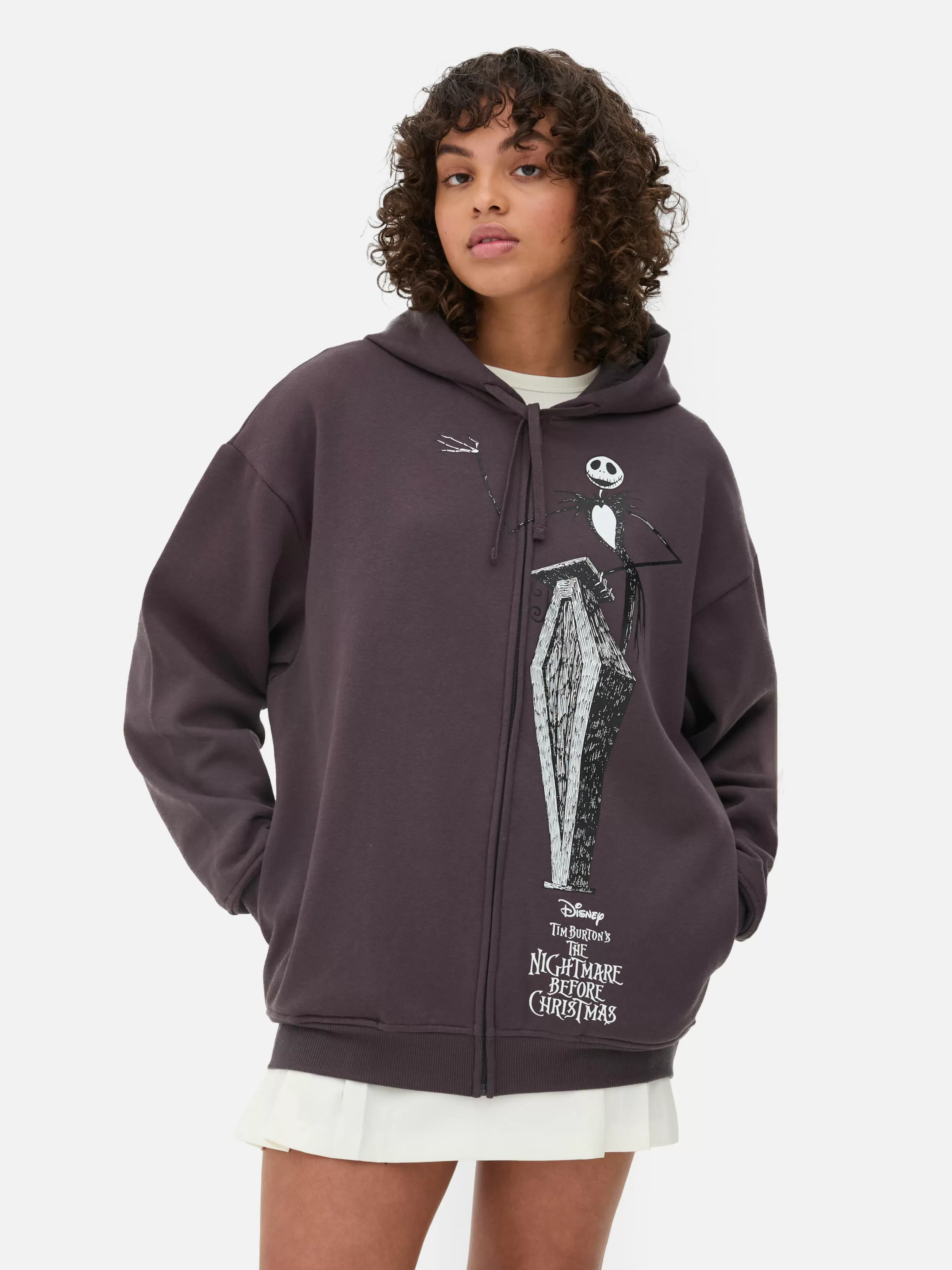 Primark The Nightmare Before Christmas | Halloween Alle | „Disney The Nightmare Before Christmas“ Hoodie Mit Reißverschluss Anthrazitfarben