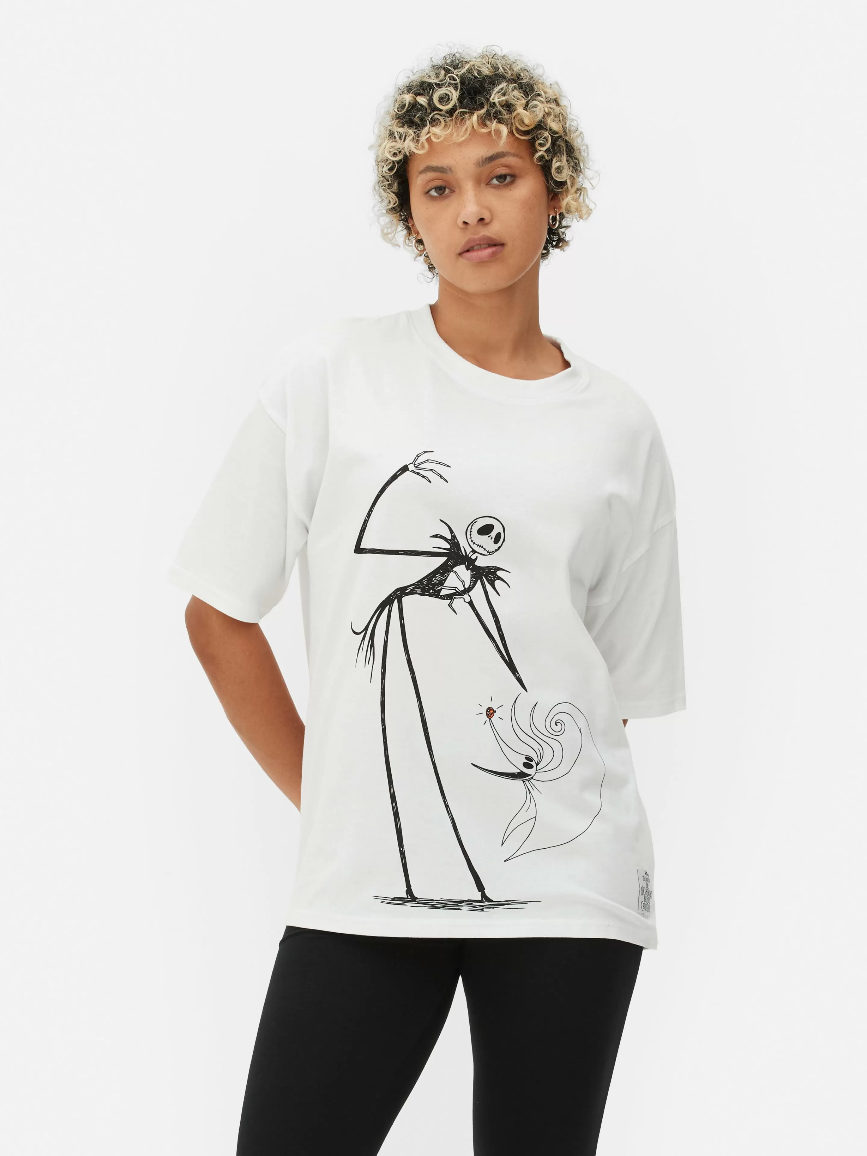 Primark The Nightmare Before Christmas | Halloween Alle | „Disney The Nightmare Before Christmas“ T-Shirt Im Oversized-Look Weiß