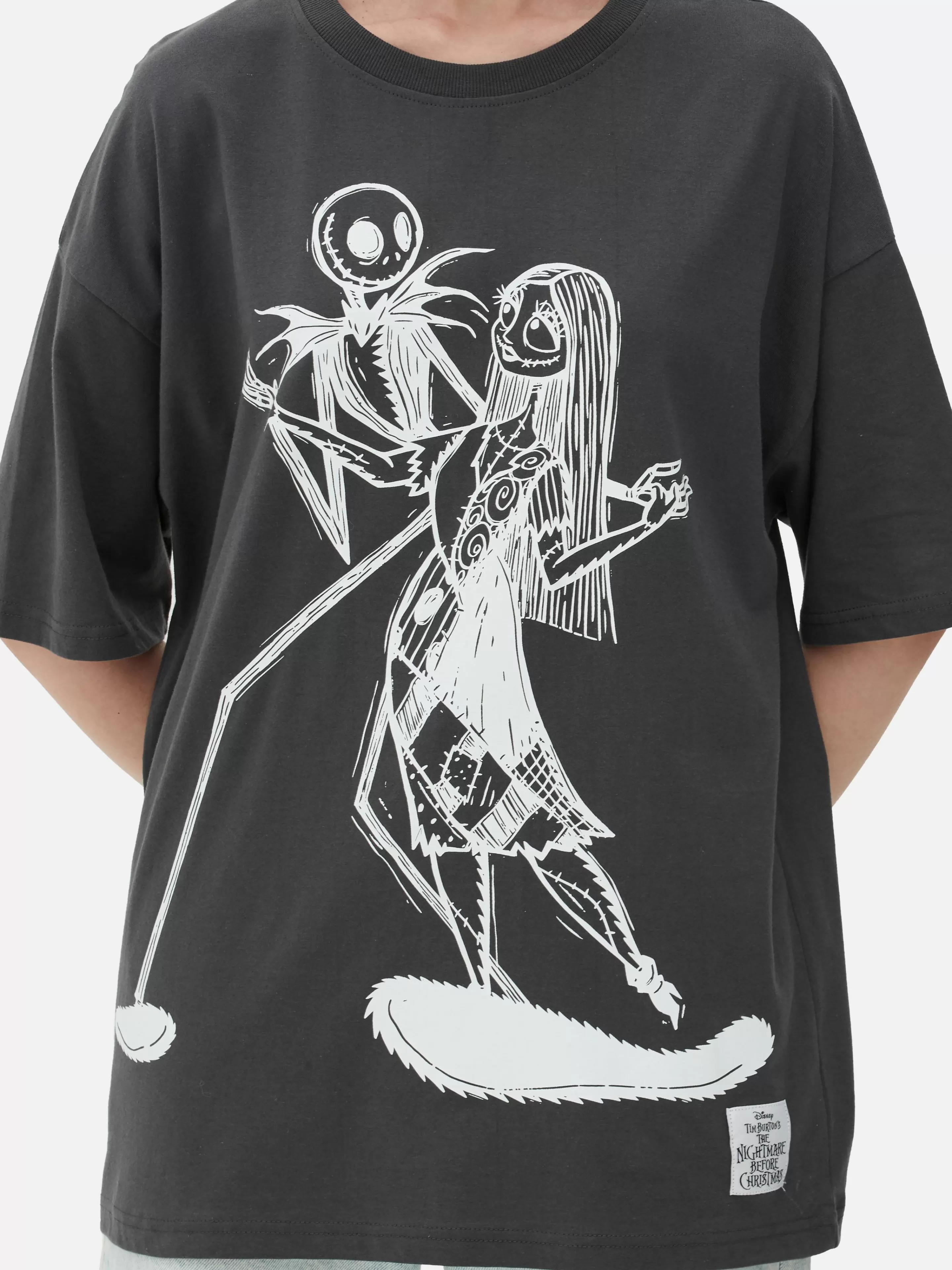 Primark The Nightmare Before Christmas | Halloween Alle | „Disney The Nightmare Before Christmas“ T-Shirt Im Oversized-Look Anthrazitfarben