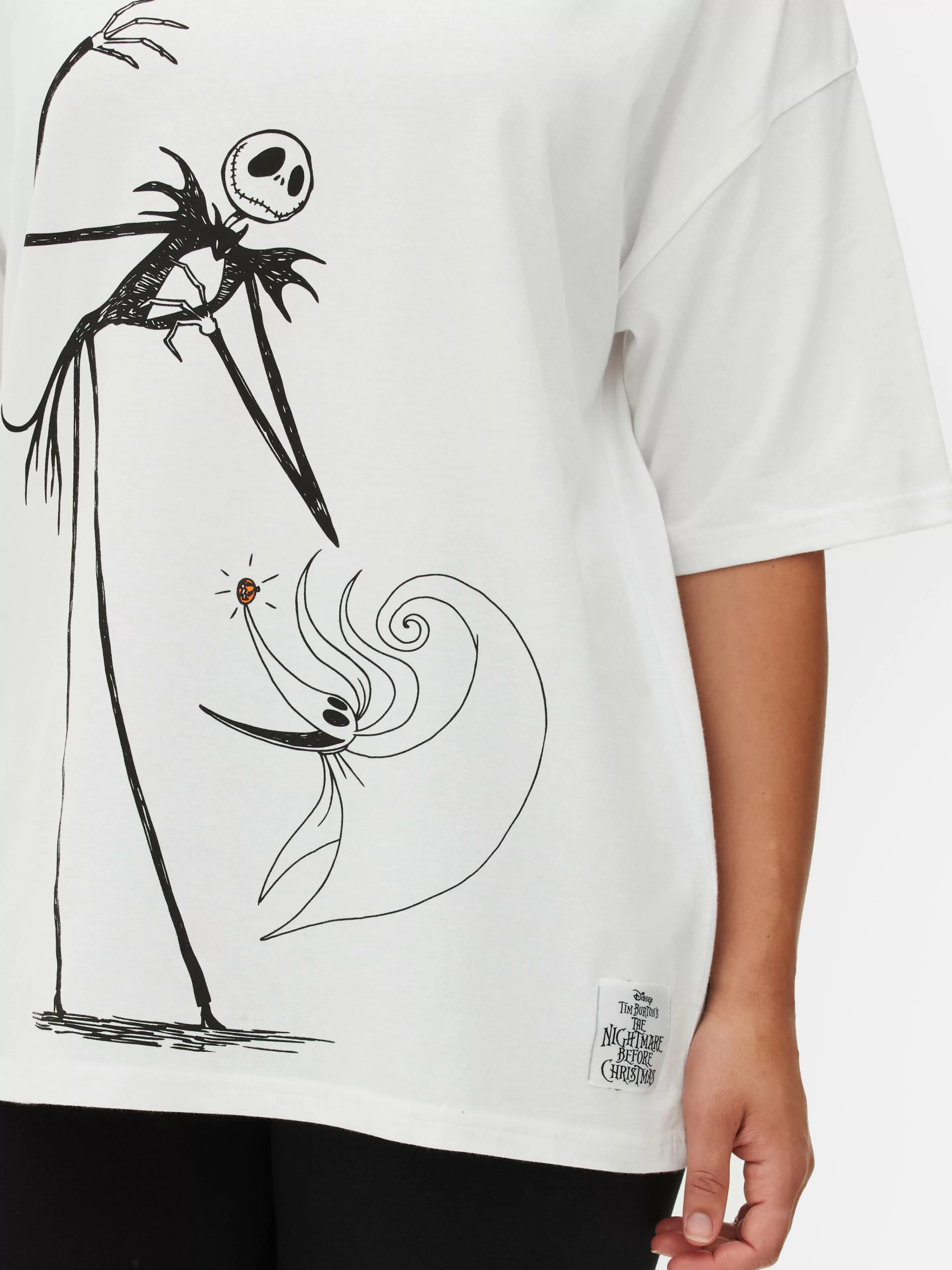Primark The Nightmare Before Christmas | Halloween Alle | „Disney The Nightmare Before Christmas“ T-Shirt Im Oversized-Look Weiß