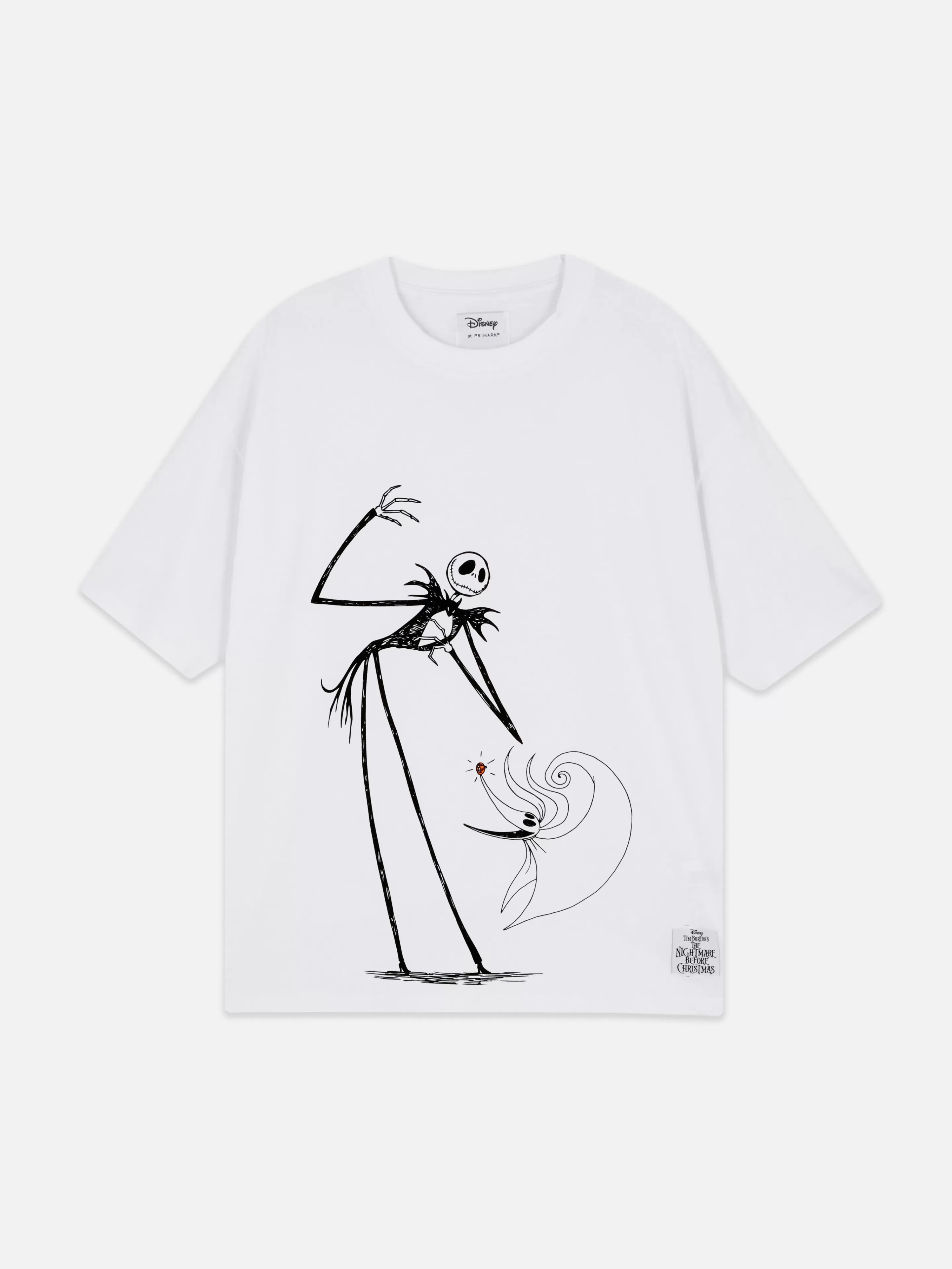Primark The Nightmare Before Christmas | Halloween Alle | „Disney The Nightmare Before Christmas“ T-Shirt Im Oversized-Look Weiß