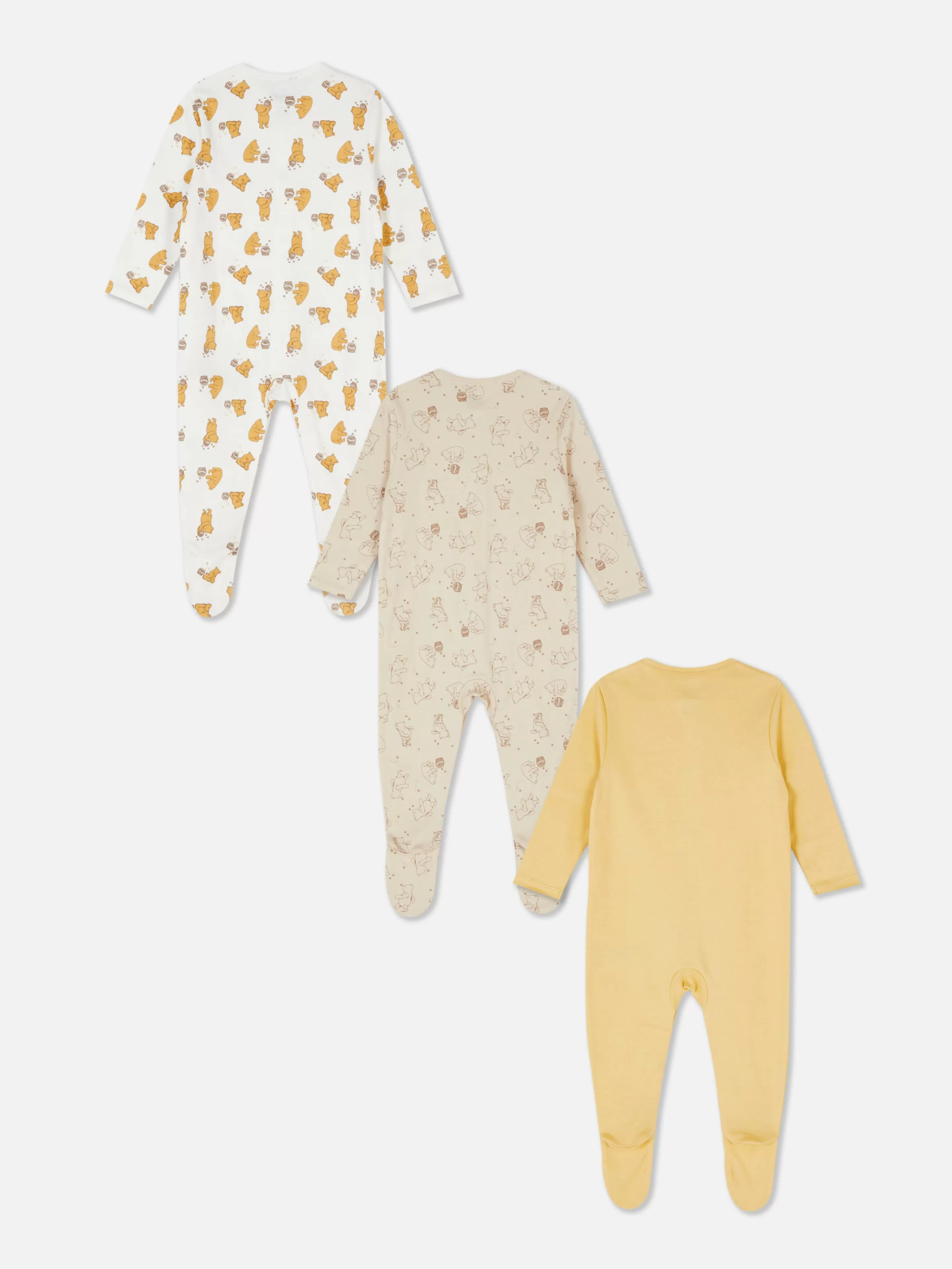 Primark Babygirls Und Strampler | „Disney Winnie Puuh“ Schlafstrampler, 3er-Pack Grau