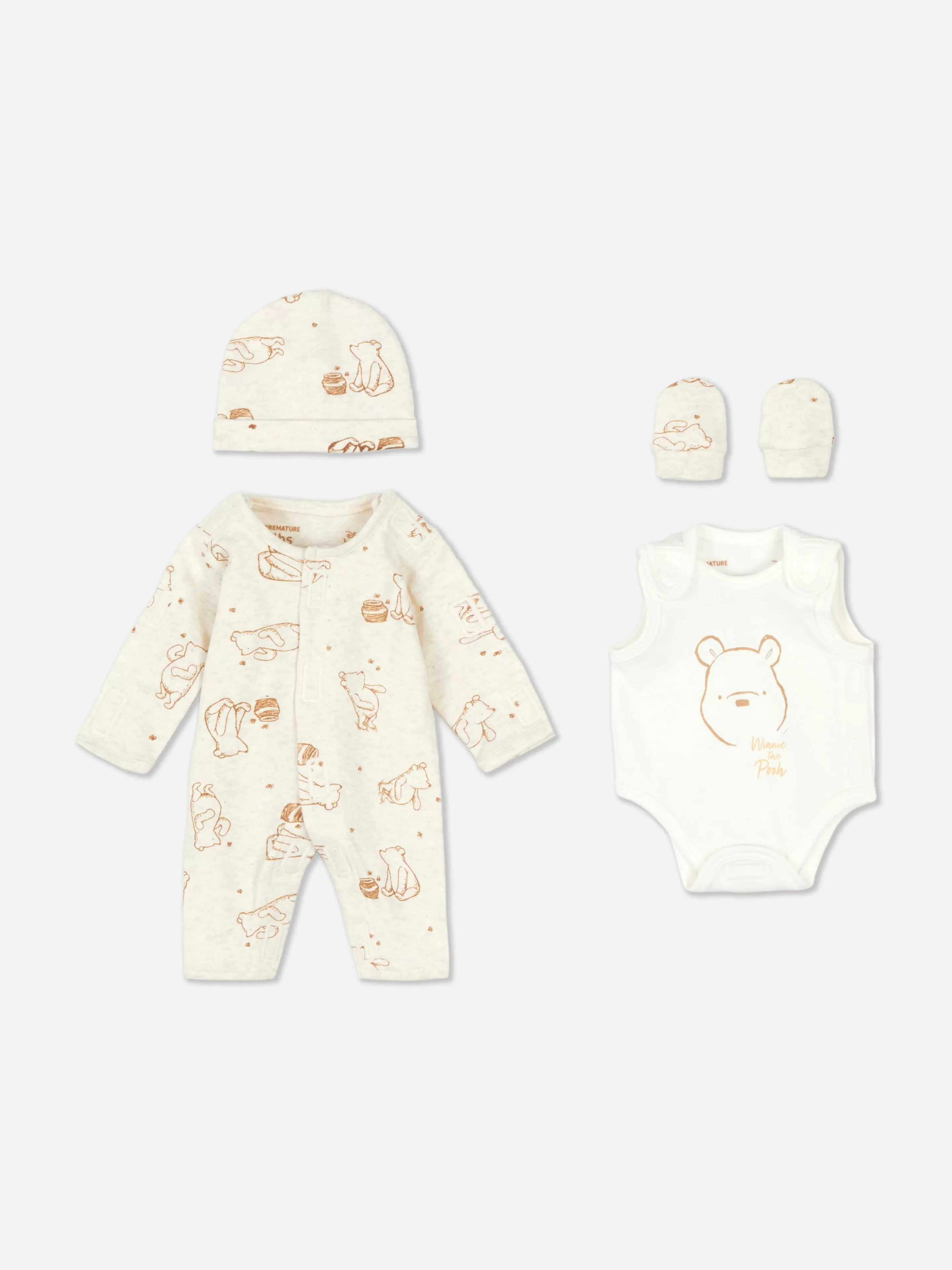 Primark Sets Und Outfits | „Disney Winnie Puuh“ Starter-Set Für Frühchen Elfenbeinfarben