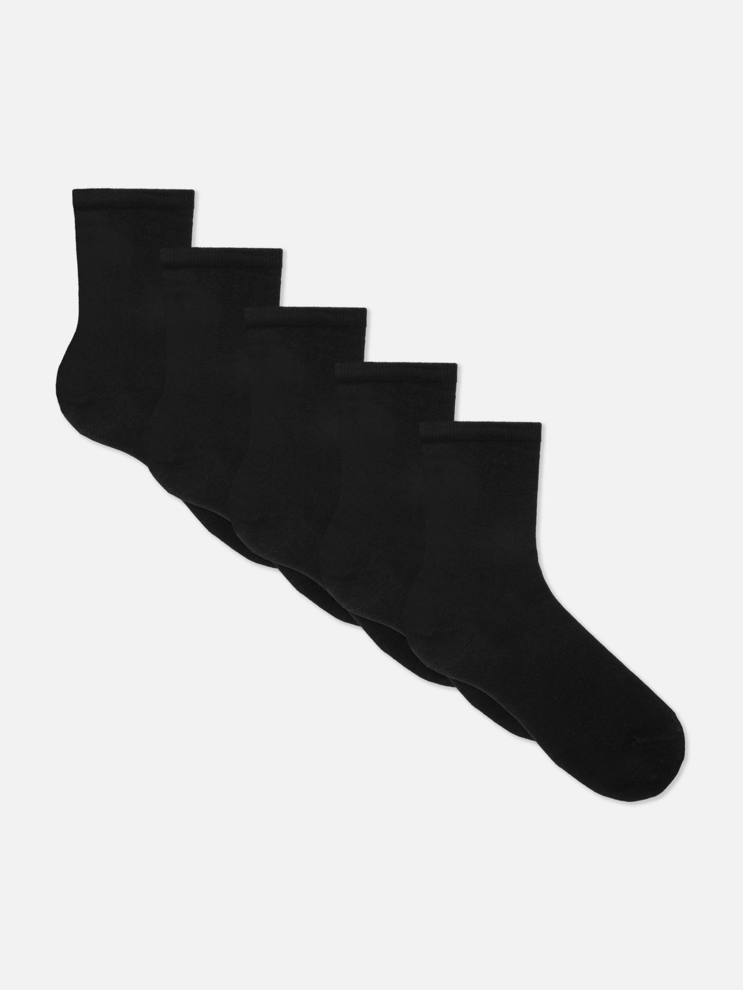 Primark Socken | Essential Crew-Socken, 5er-Pack Schwarz