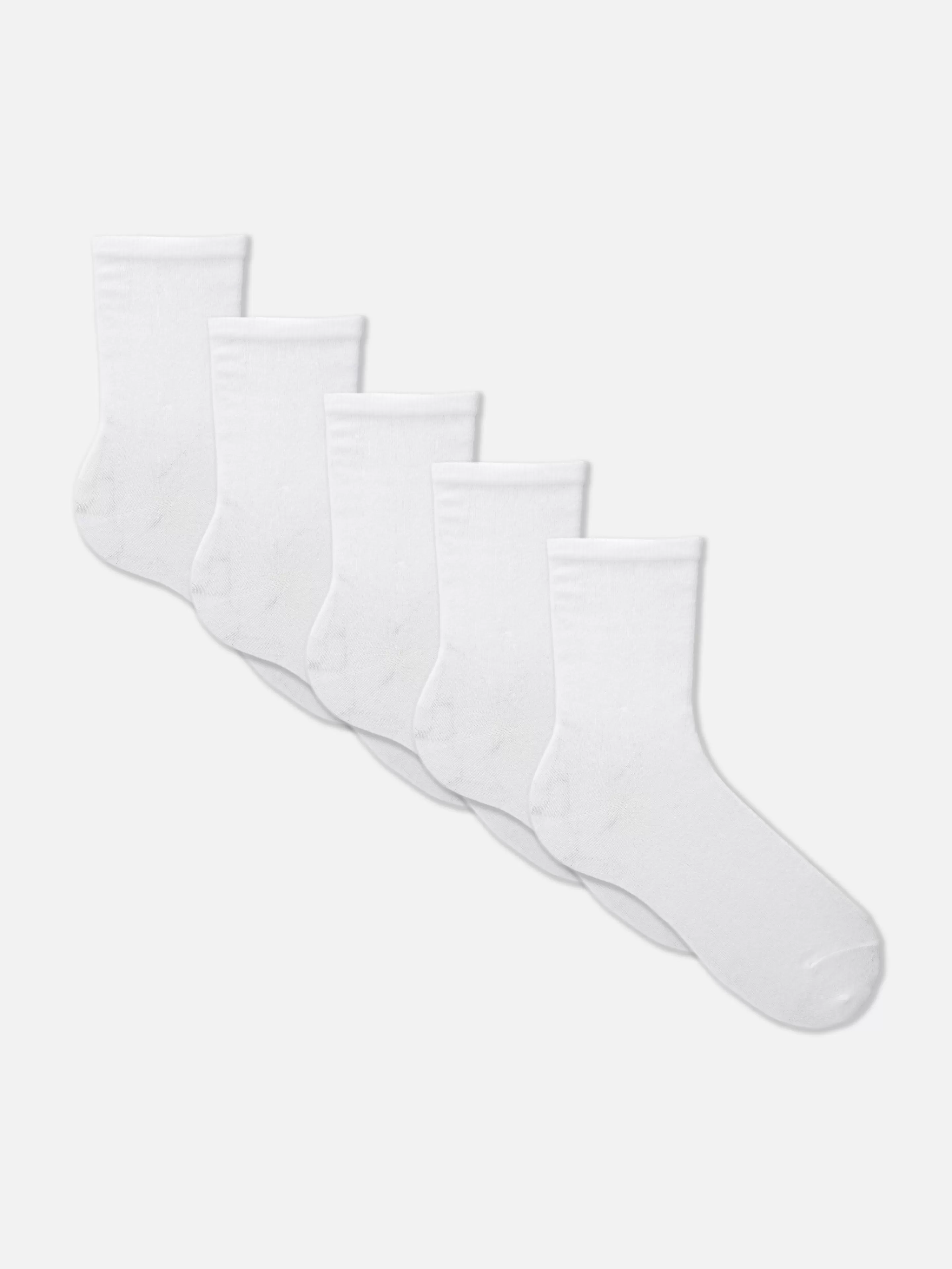 Primark Socken | Essential Crew-Socken, 5er-Pack Weiß