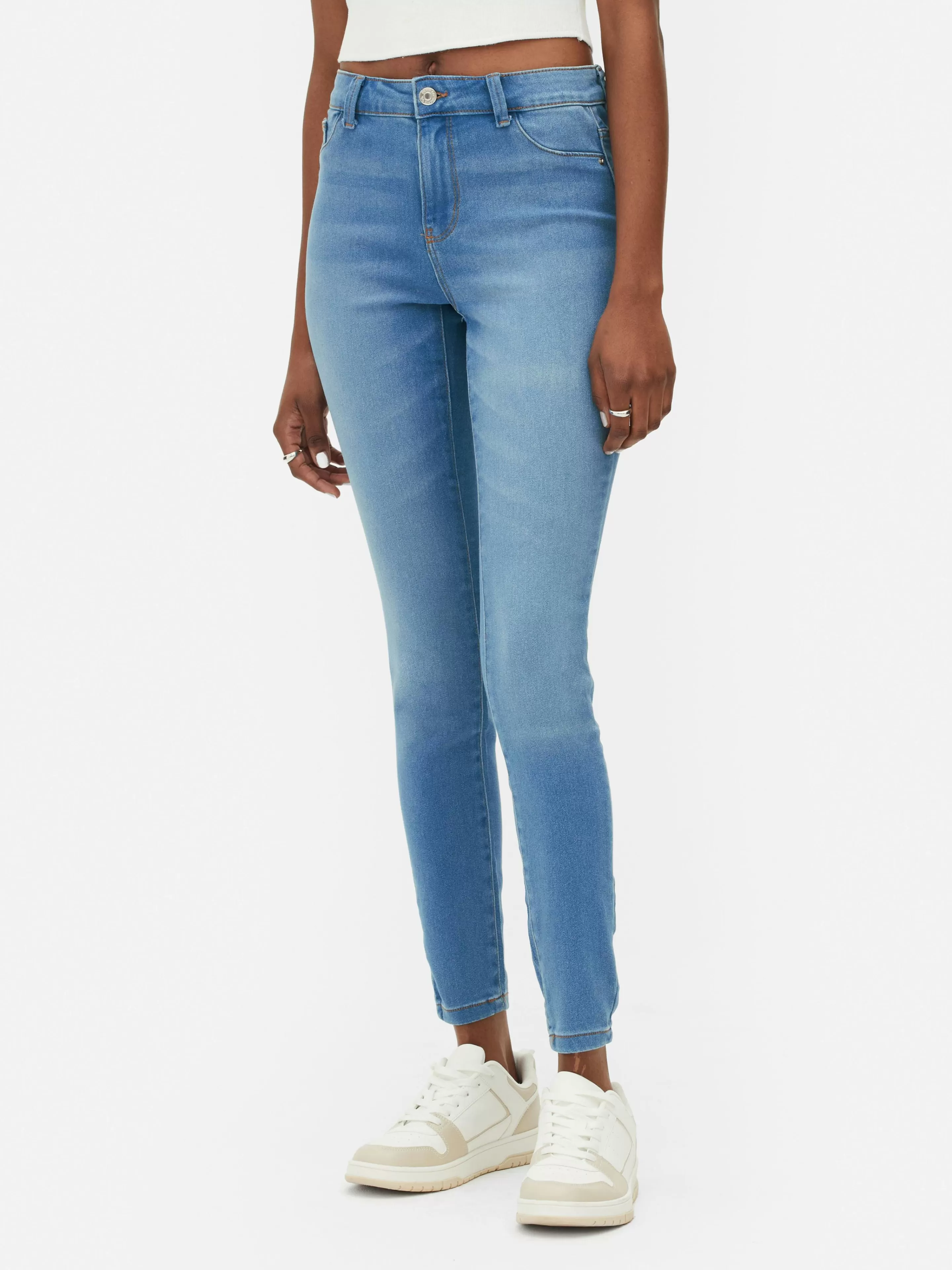 Primark Denim | Jeans | Essential Skinny-Jeans Mit Mittelhohem Bund Mittelblau