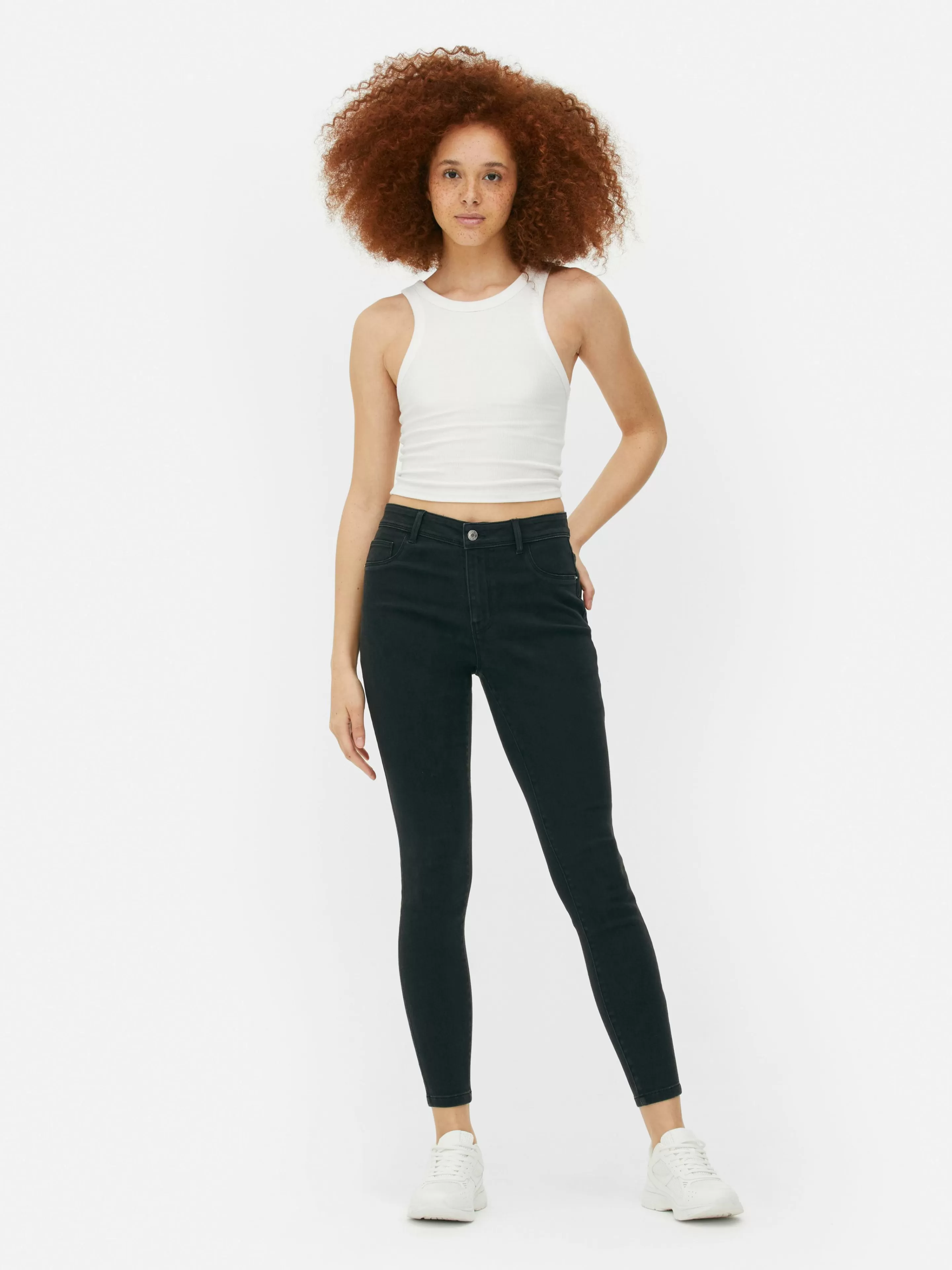 Primark Jeans | Essential Skinny-Jeans Mit Mittelhohem Bund Schwarz