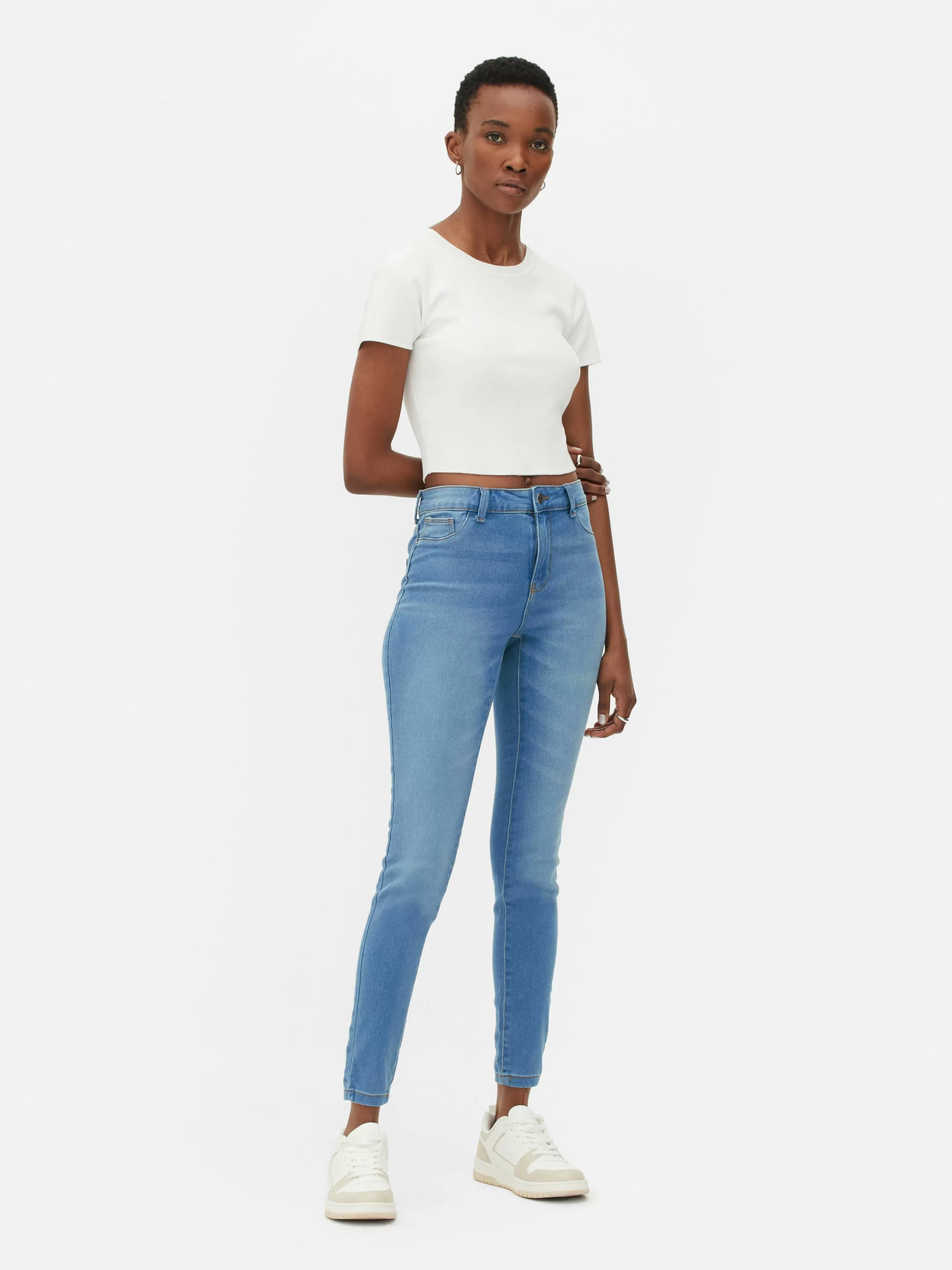 Primark Denim | Jeans | Essential Skinny-Jeans Mit Mittelhohem Bund Mittelblau