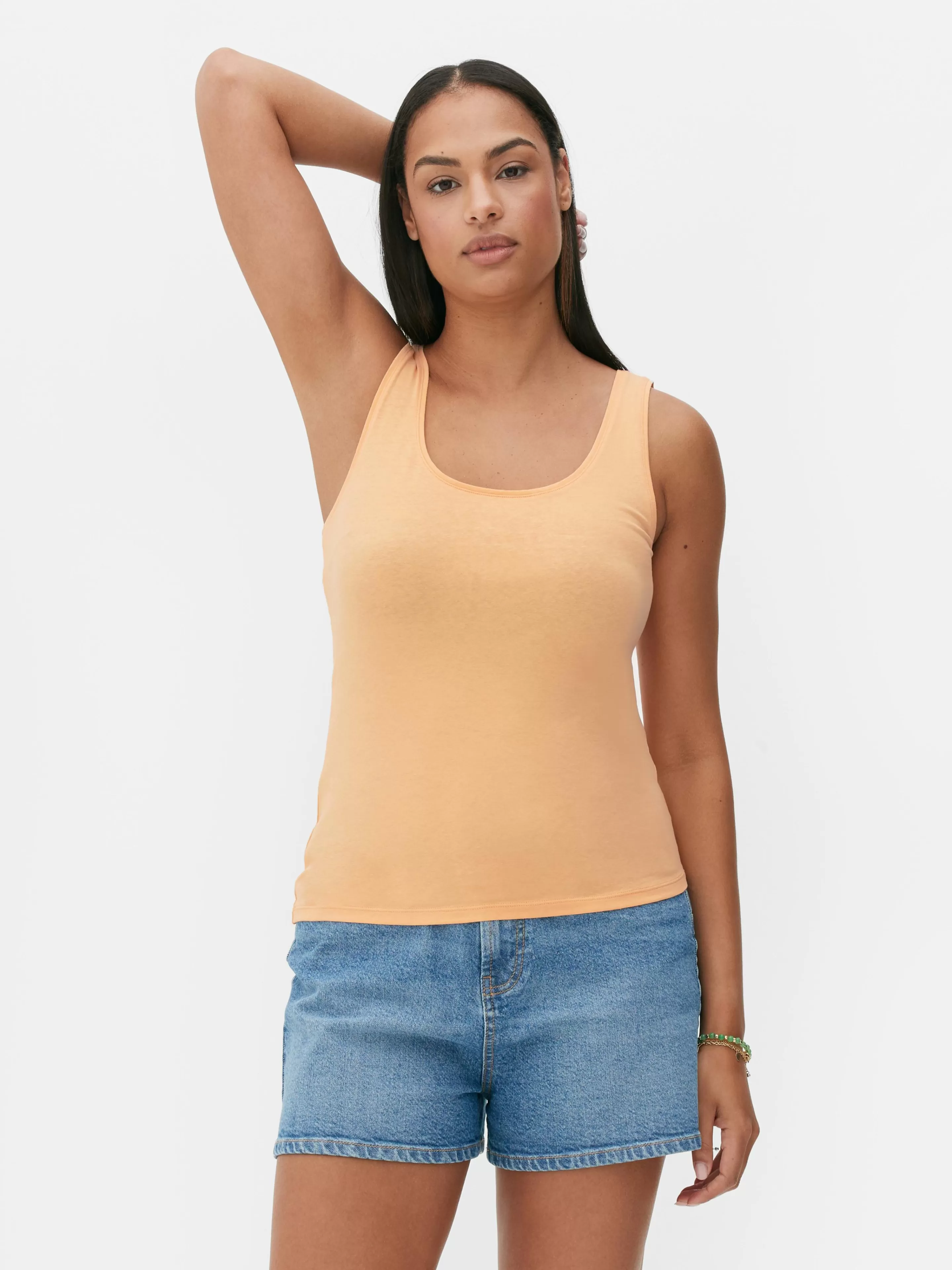 Primark Tops Und T-Shirts | Essential Stretch-Trägerhemd Mit U-Ausschnitt Pfirsichfarben