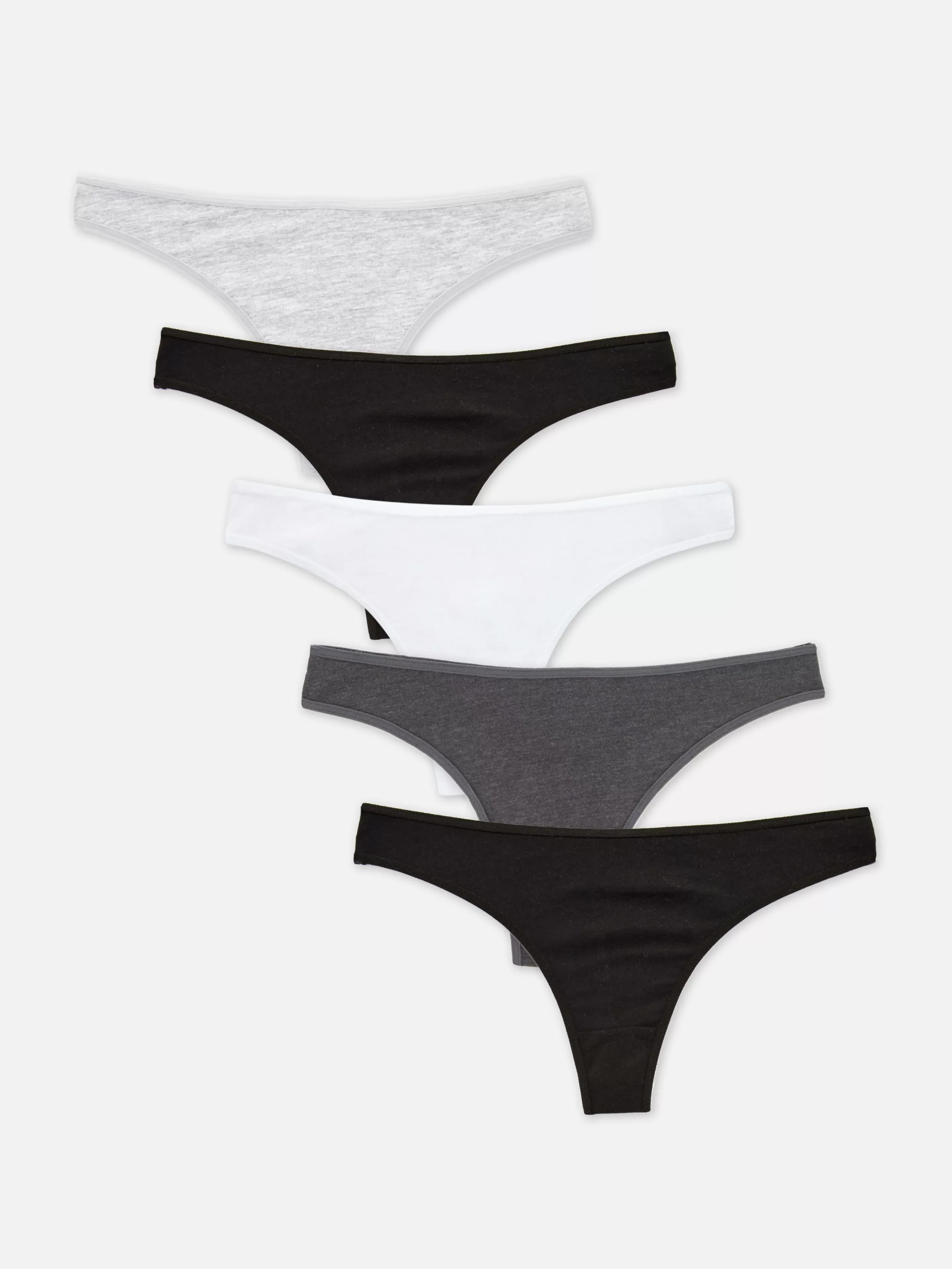 Primark Slips | Essential Tangas, 5er-Pack Schwarz/Weiß