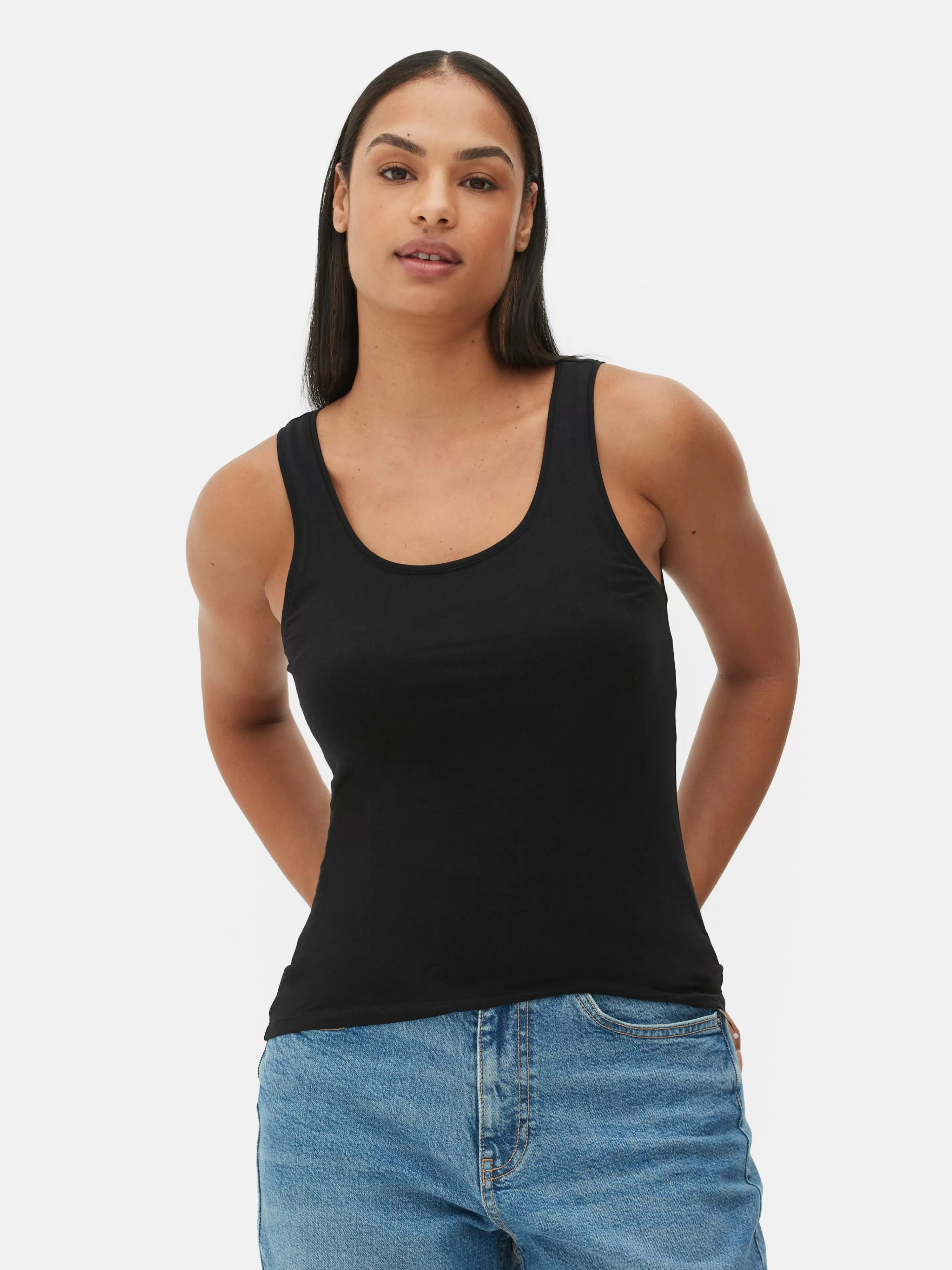 Primark Tops Und T-Shirts | Essential-Trägertop Mit Stretch Schwarz