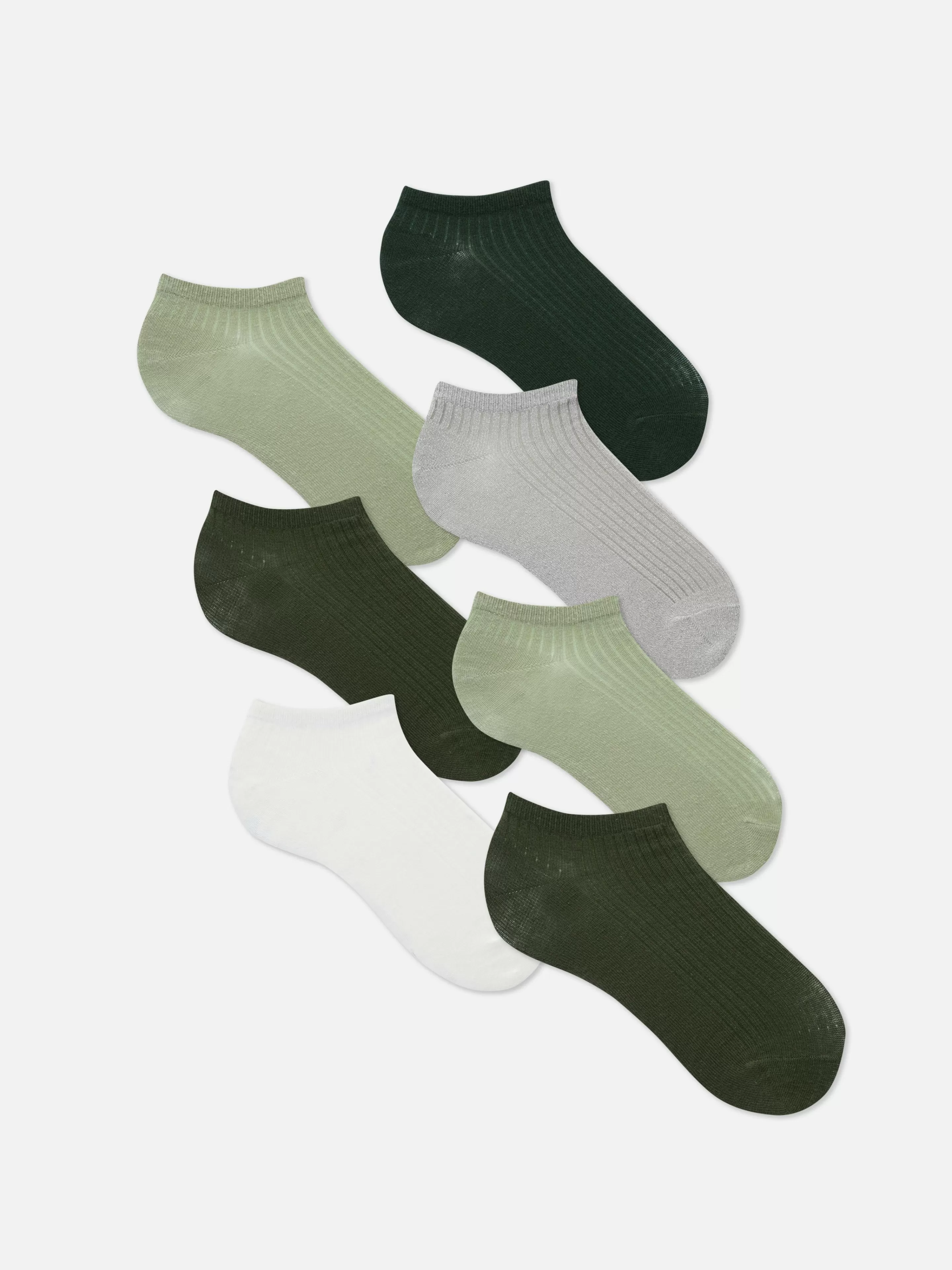 Primark Socken | Farblich Abgestimmte Söckchen, 7er-Pack Grün