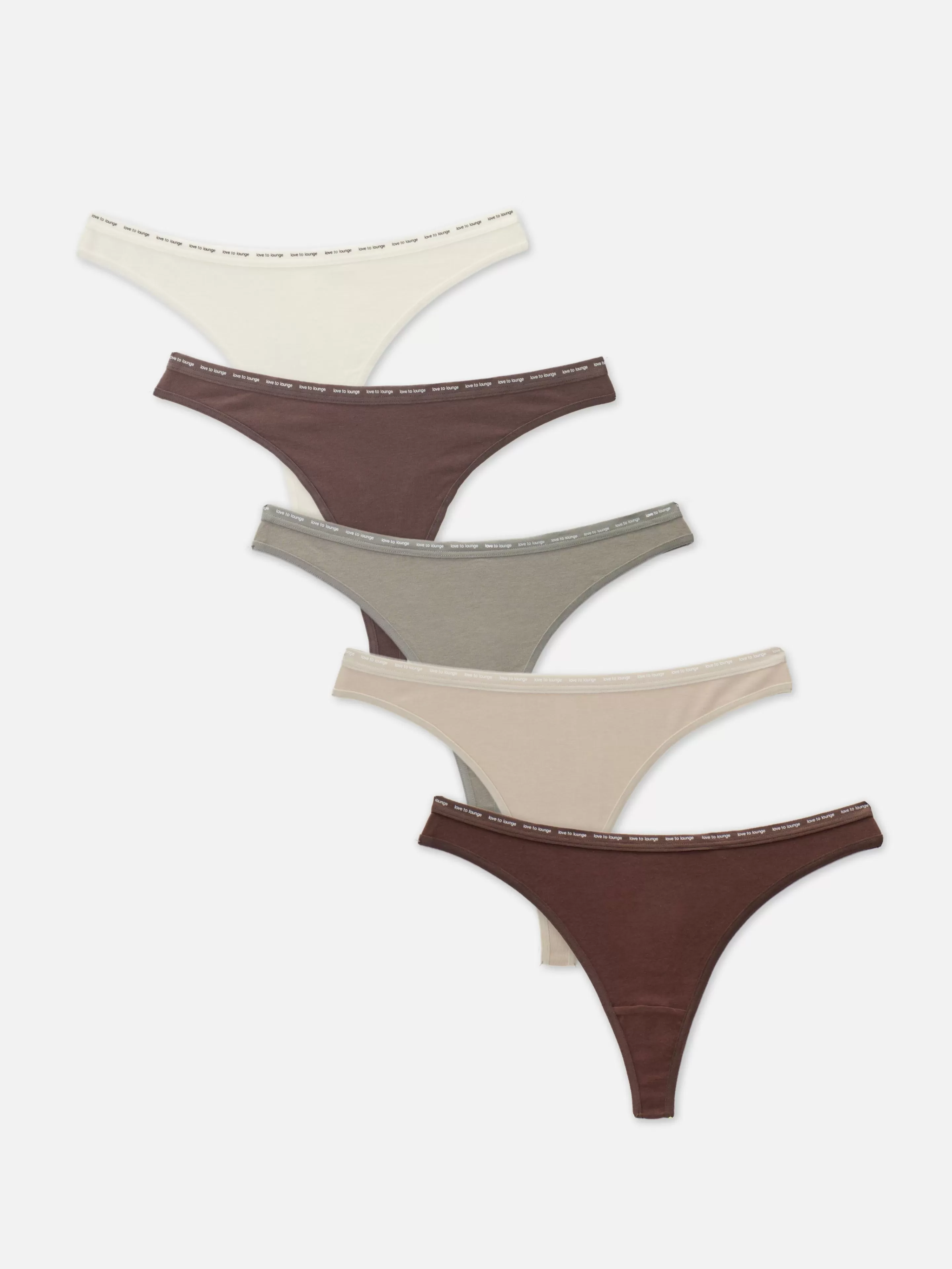 Primark Slips | Farblich Abgestimmte Stretch-Tangas, 5er-Pack Braun