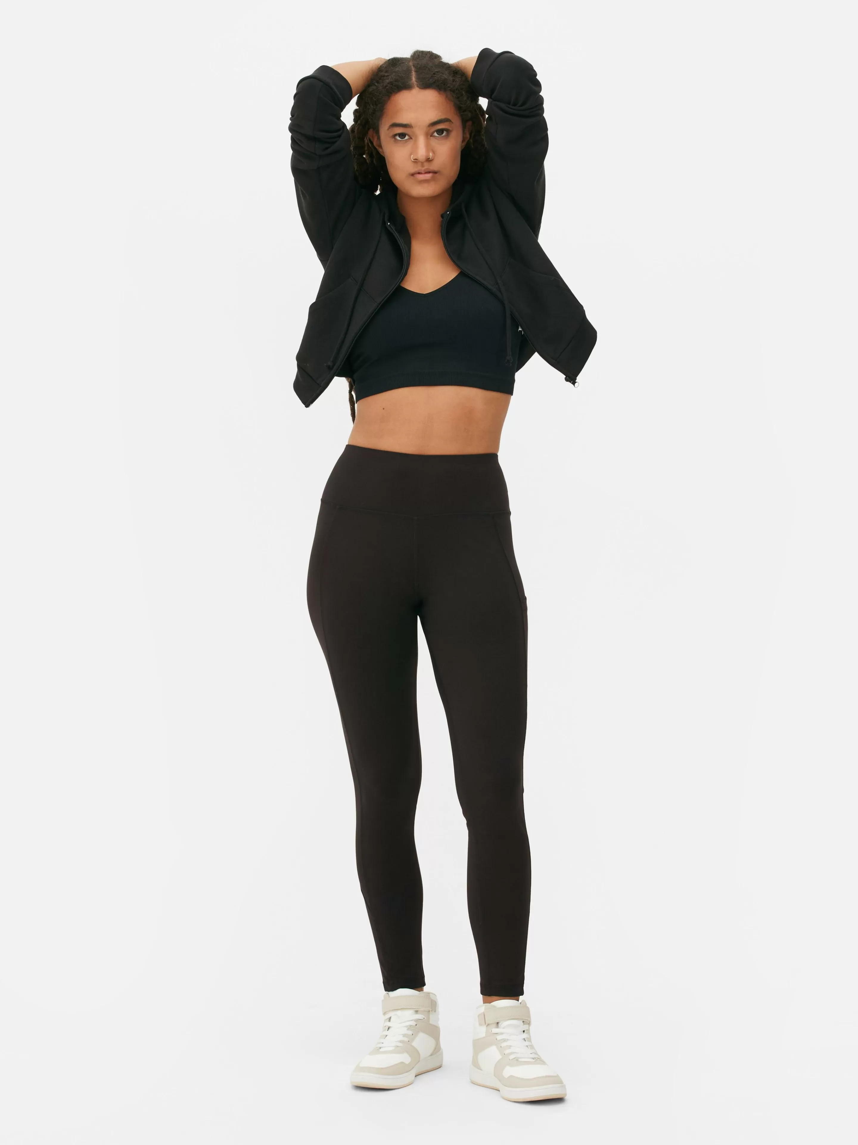 Primark Fitnesskleidung Und Activewear | Figurformende Performance-Leggings Mit Hohem Bund Schwarz