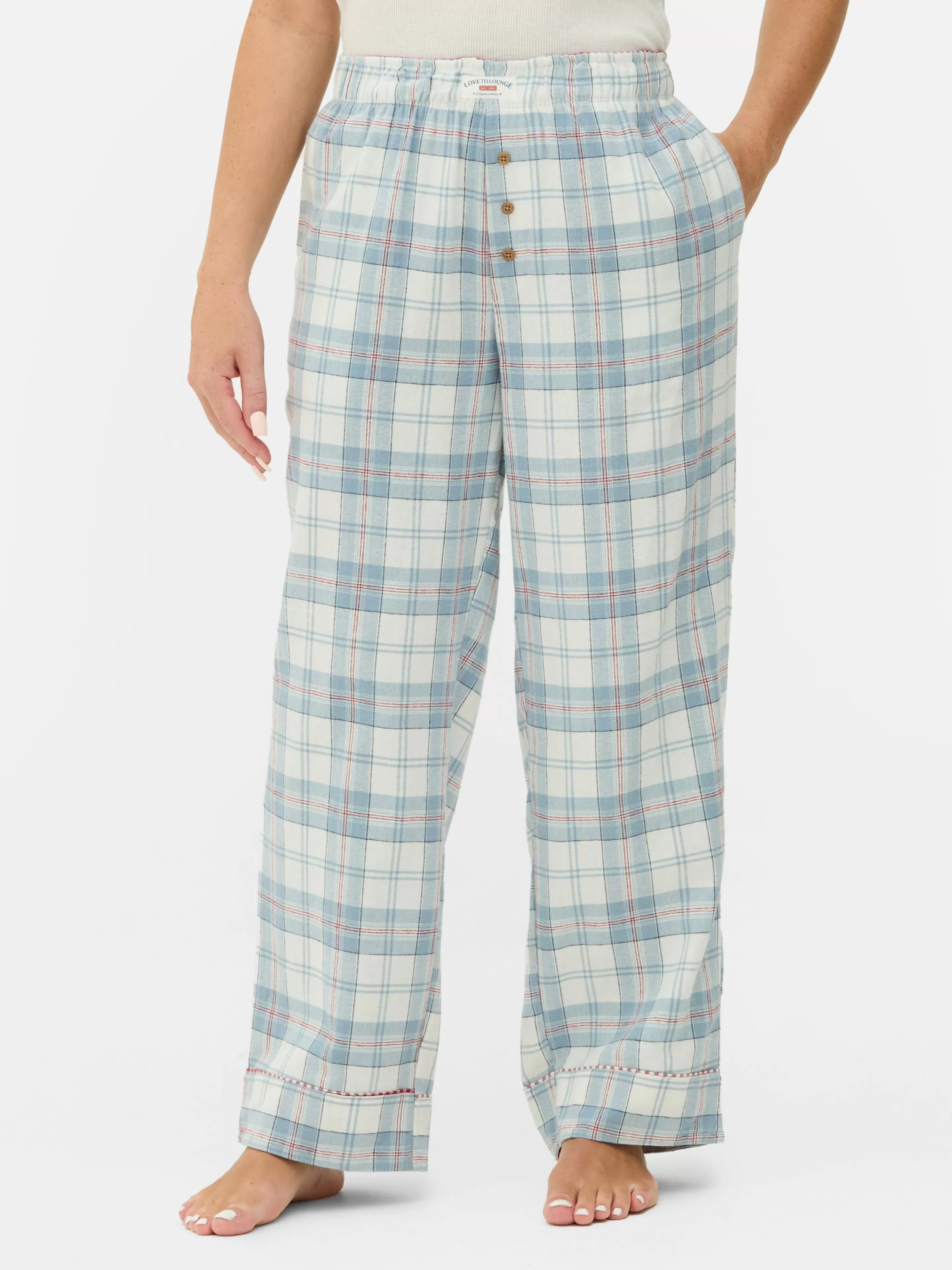 Primark Schlafanzughosen | Flanell-Schlafanzughose Mit Karomuster Blau