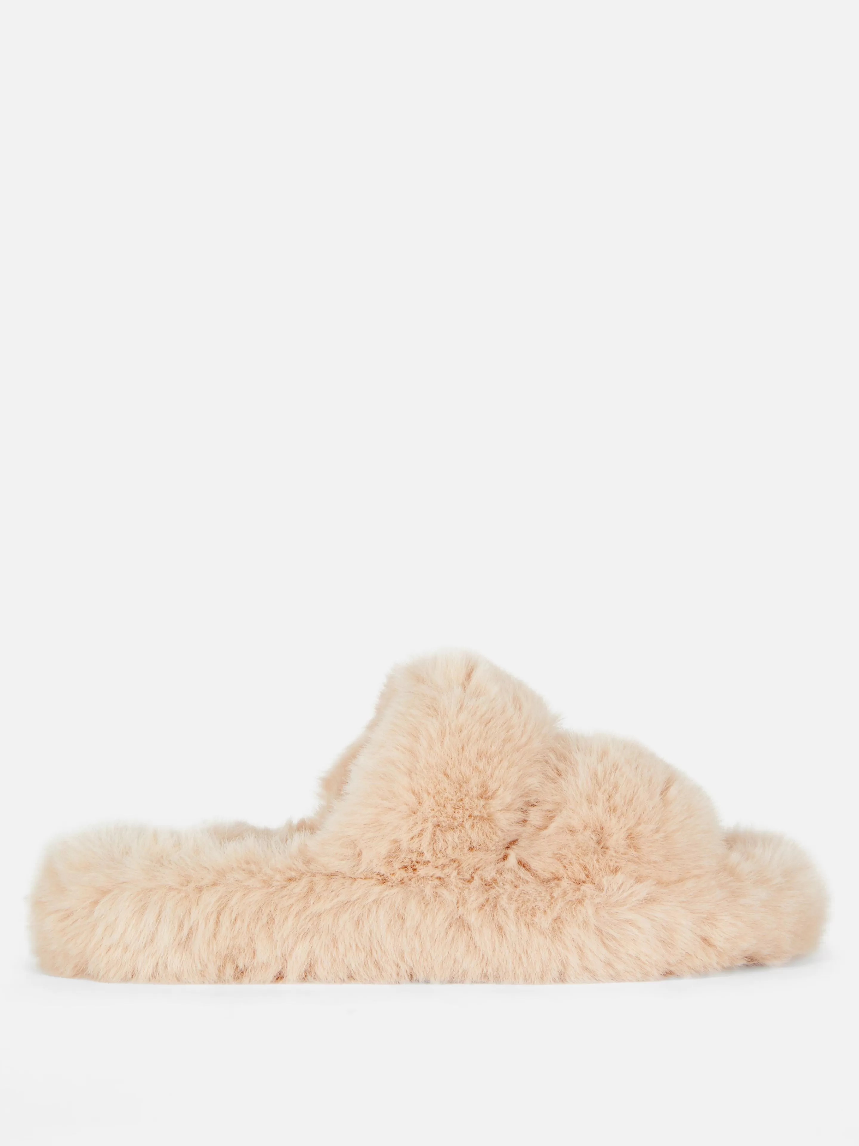 Primark Hausschuhe | Hausschuhe | Flauschige Hausschuhe Mit Doppelriemen Beige