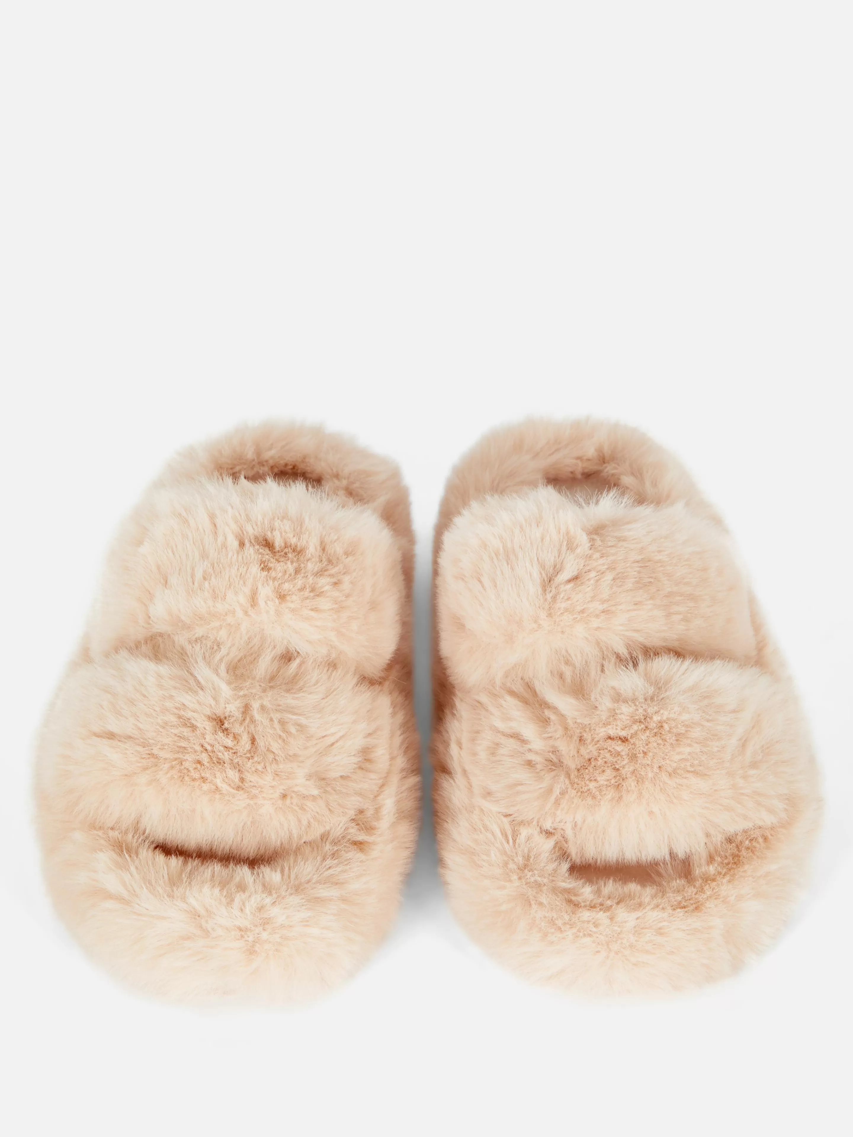 Primark Hausschuhe | Hausschuhe | Flauschige Hausschuhe Mit Doppelriemen Beige