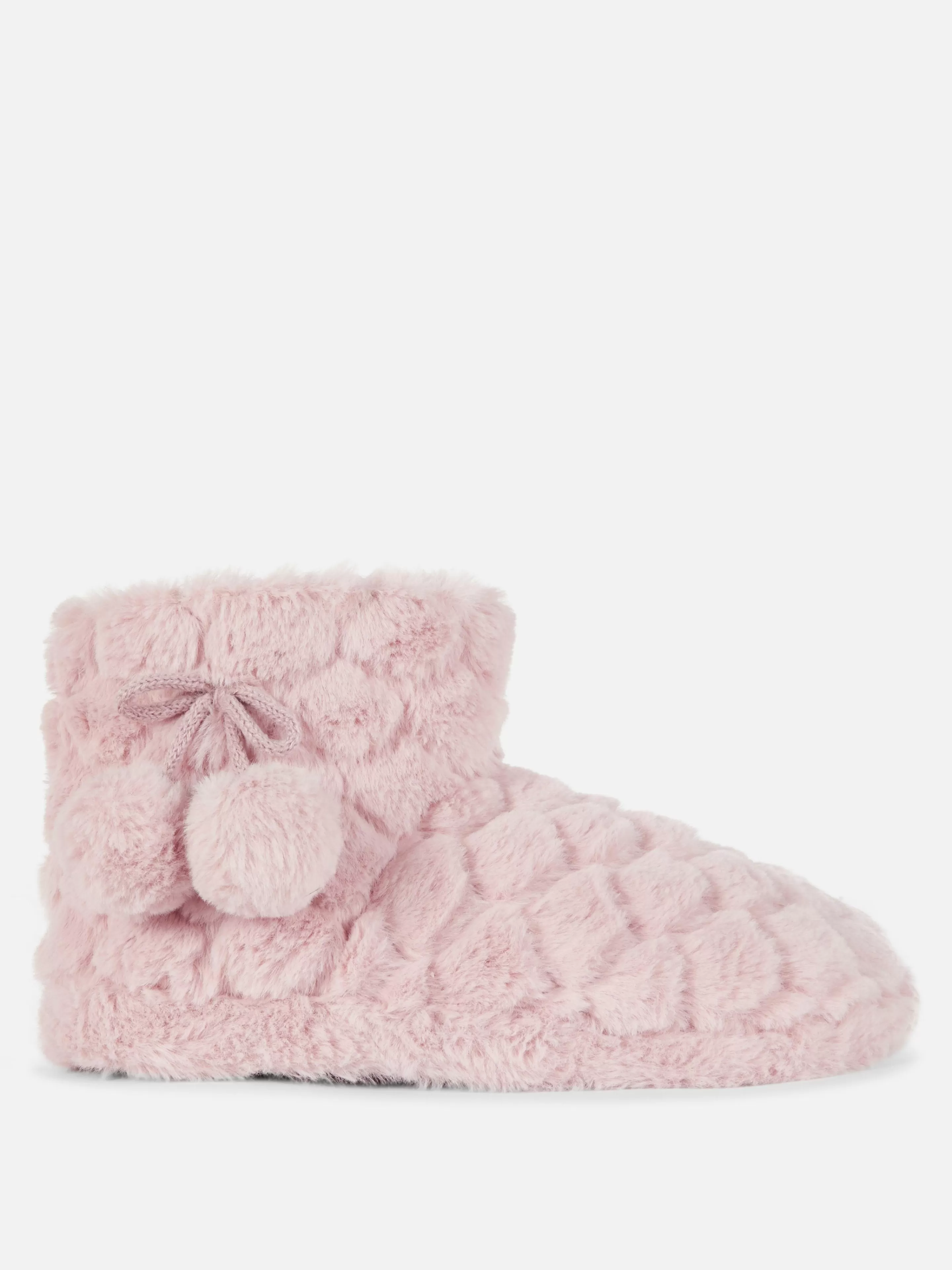 Primark Hausschuhe | Flauschige Hausstiefel Mit Bommeln Rosa