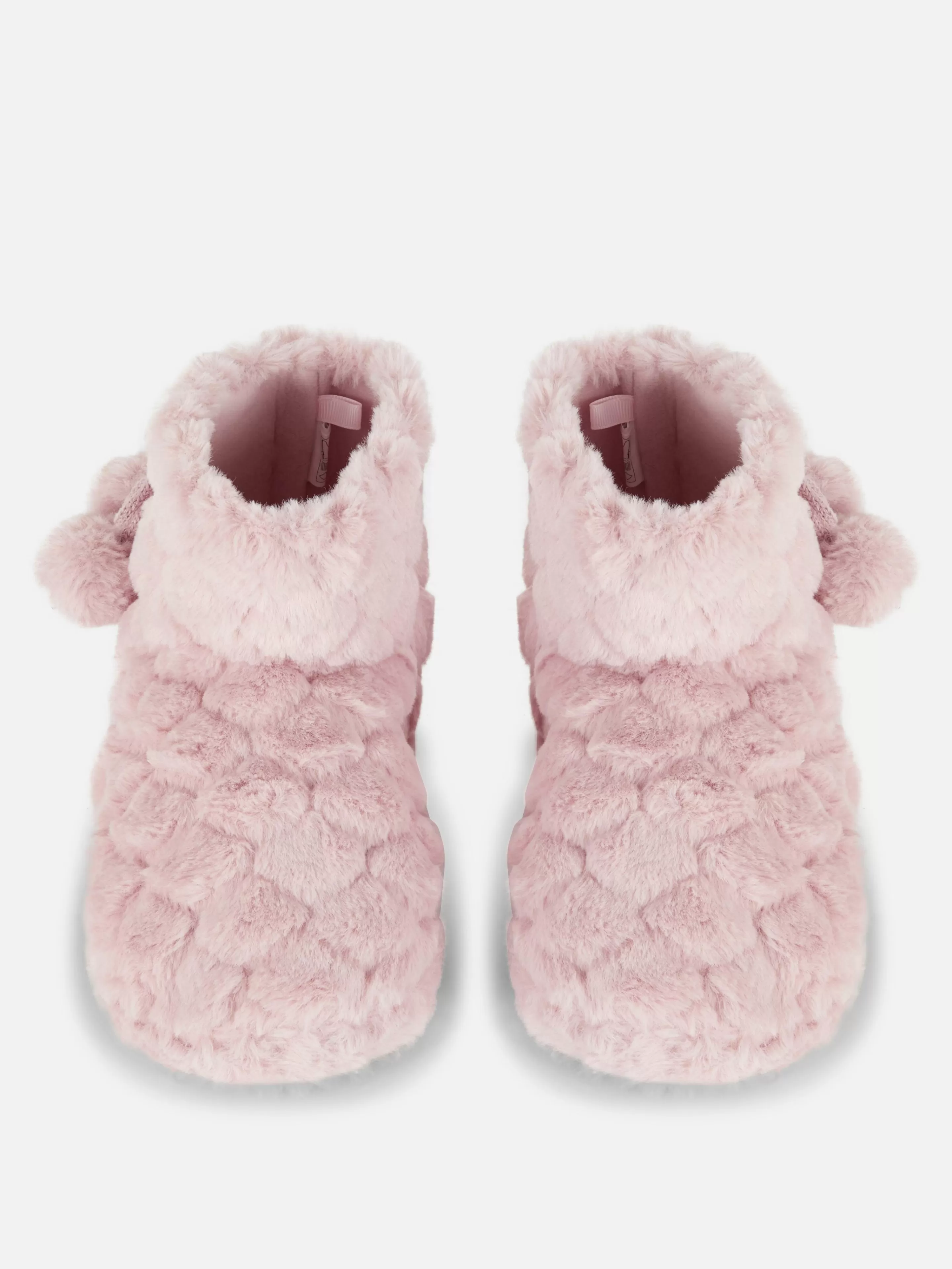 Primark Hausschuhe | Flauschige Hausstiefel Mit Bommeln Rosa