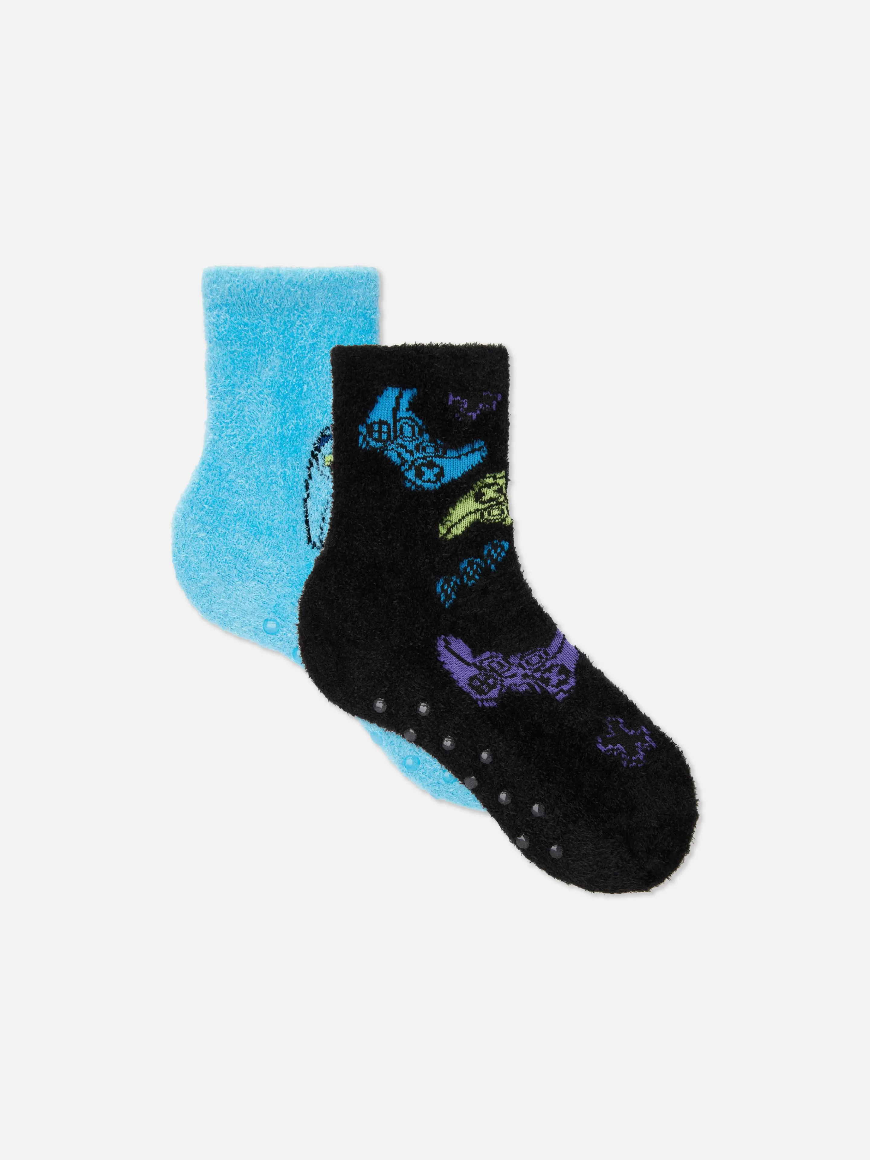 Primark Socken | Flauschige Socken Mit Gamecontroller-Design, 2er-Pack Blau