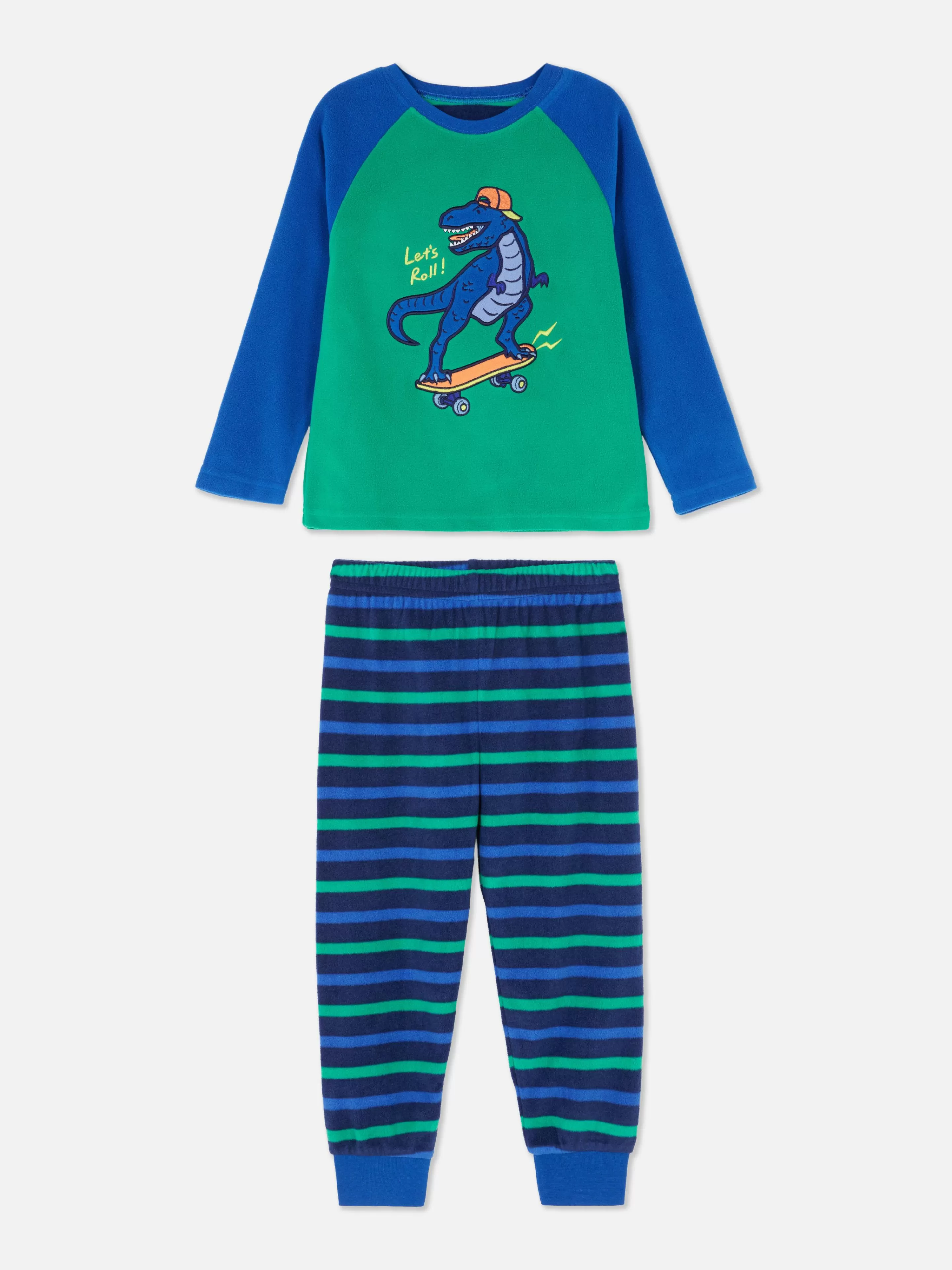 Primark Schlafanzüge Und Nachtwäsche | Fleece-Schlafanzug Mit Dinosaurier-Print Grün