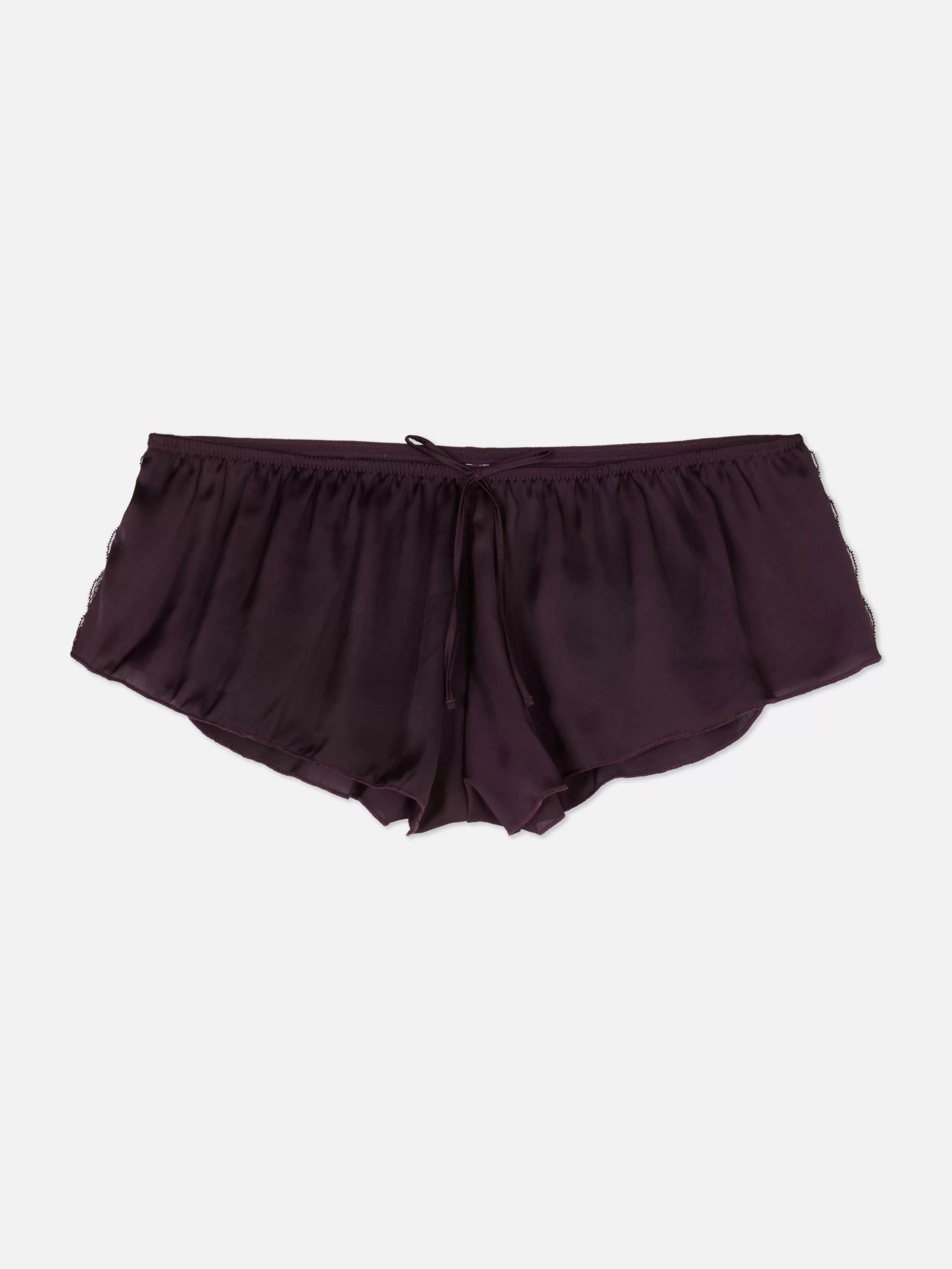 Primark Slips | Fließender French-Slip Aus Satin Mit Spitzenbesatz Weinrot