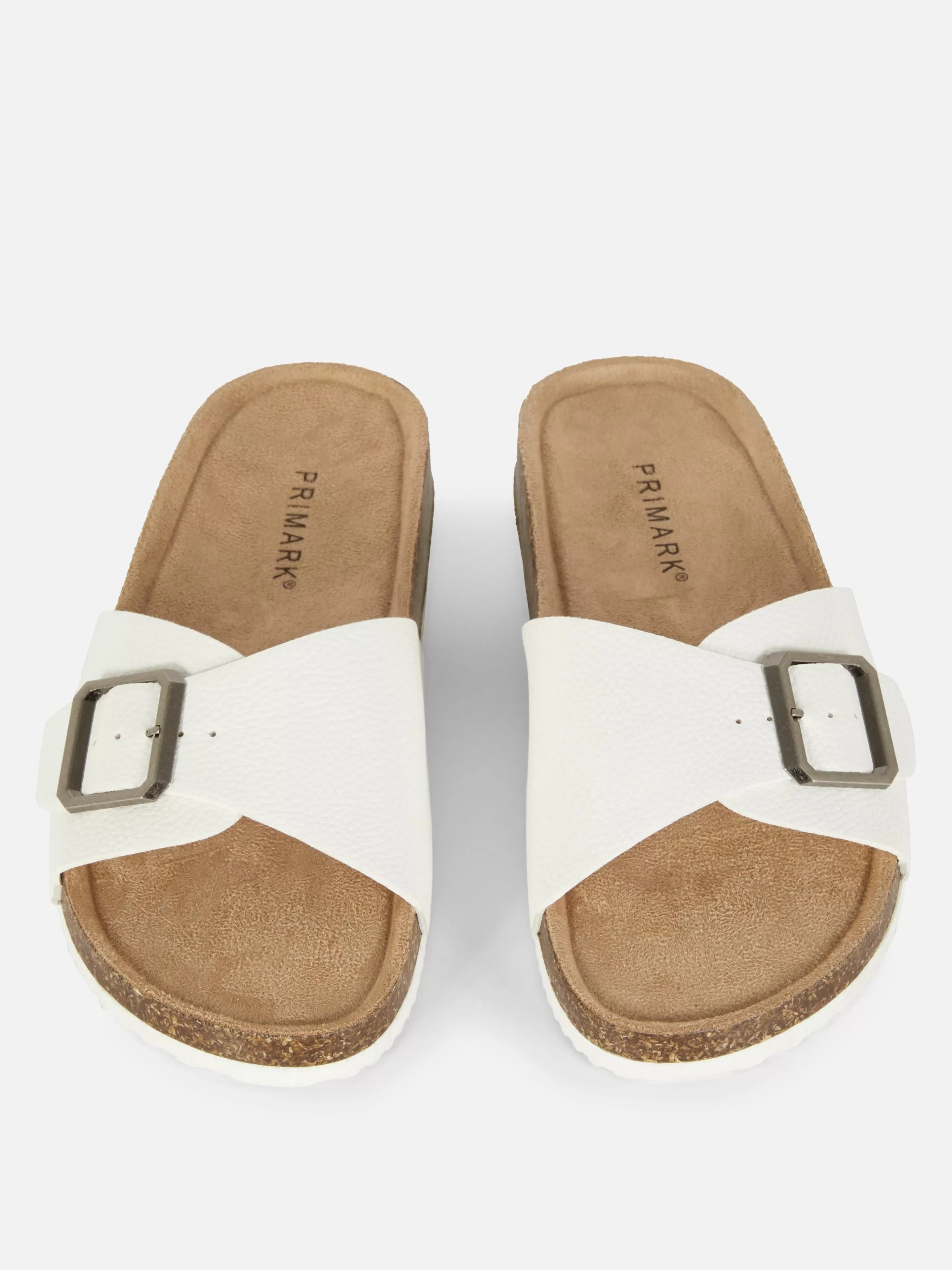 Primark Sandalen | Fußbettsandalen Mit Schnallenriemen Weiß