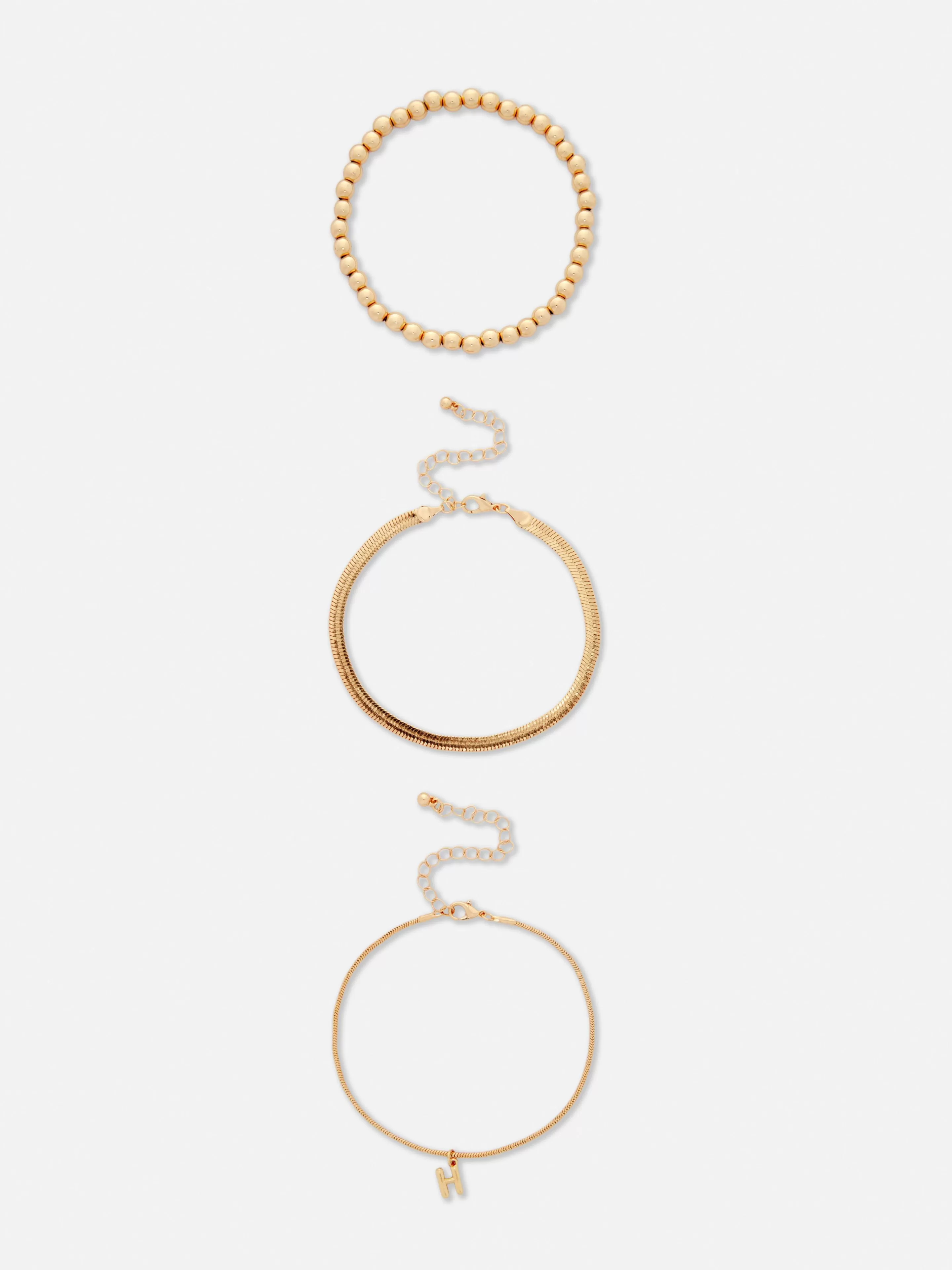 Primark Schmuck | Fußkette Mit Initiale & Unendlichkeitssymbol, 3er-Pack Gelb