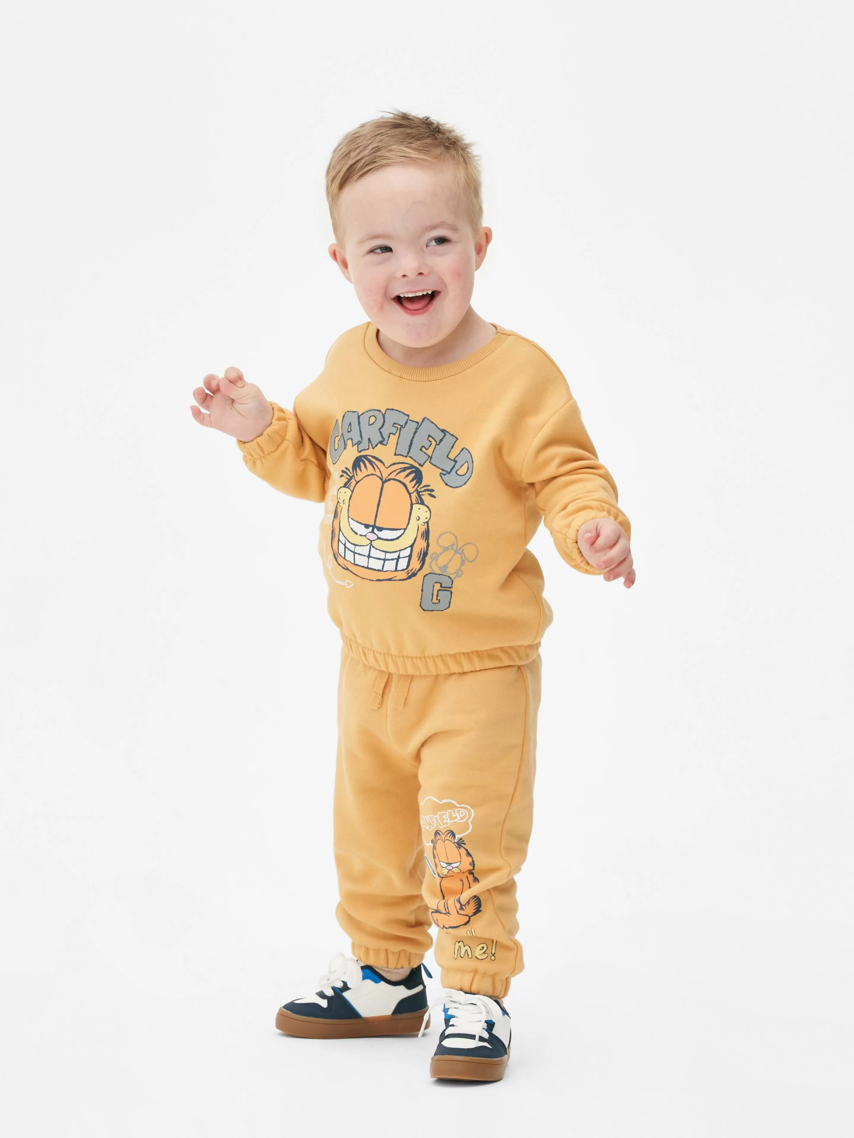 Primark Hosen Und Leggings | „Garfield“ Jogginghose Mit Grafik Senffarben