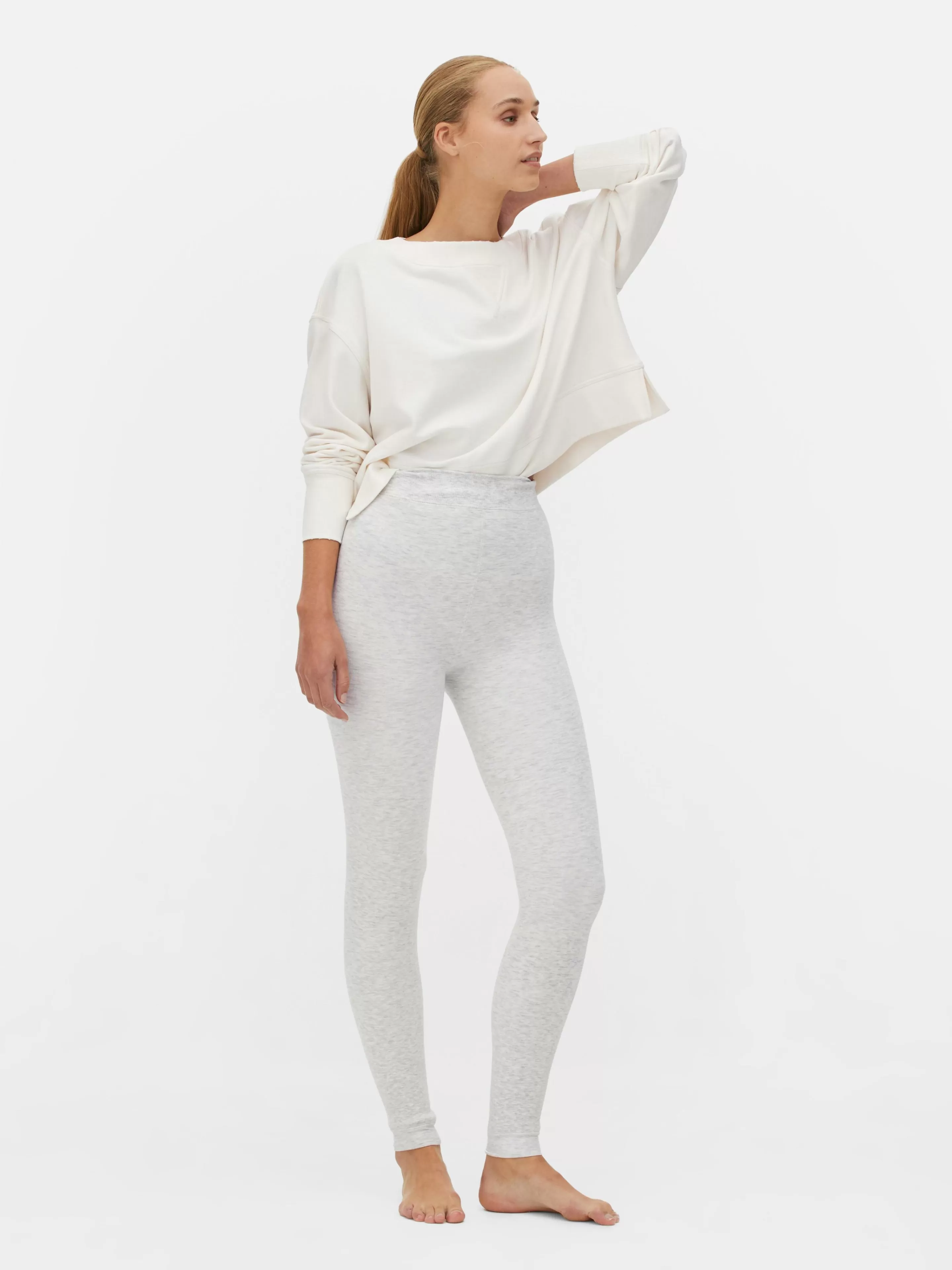 Primark Strumpfhosen | Hosen Und Leggings | Gefütterte, Melierte Leggings Aus Samt Grau meliert