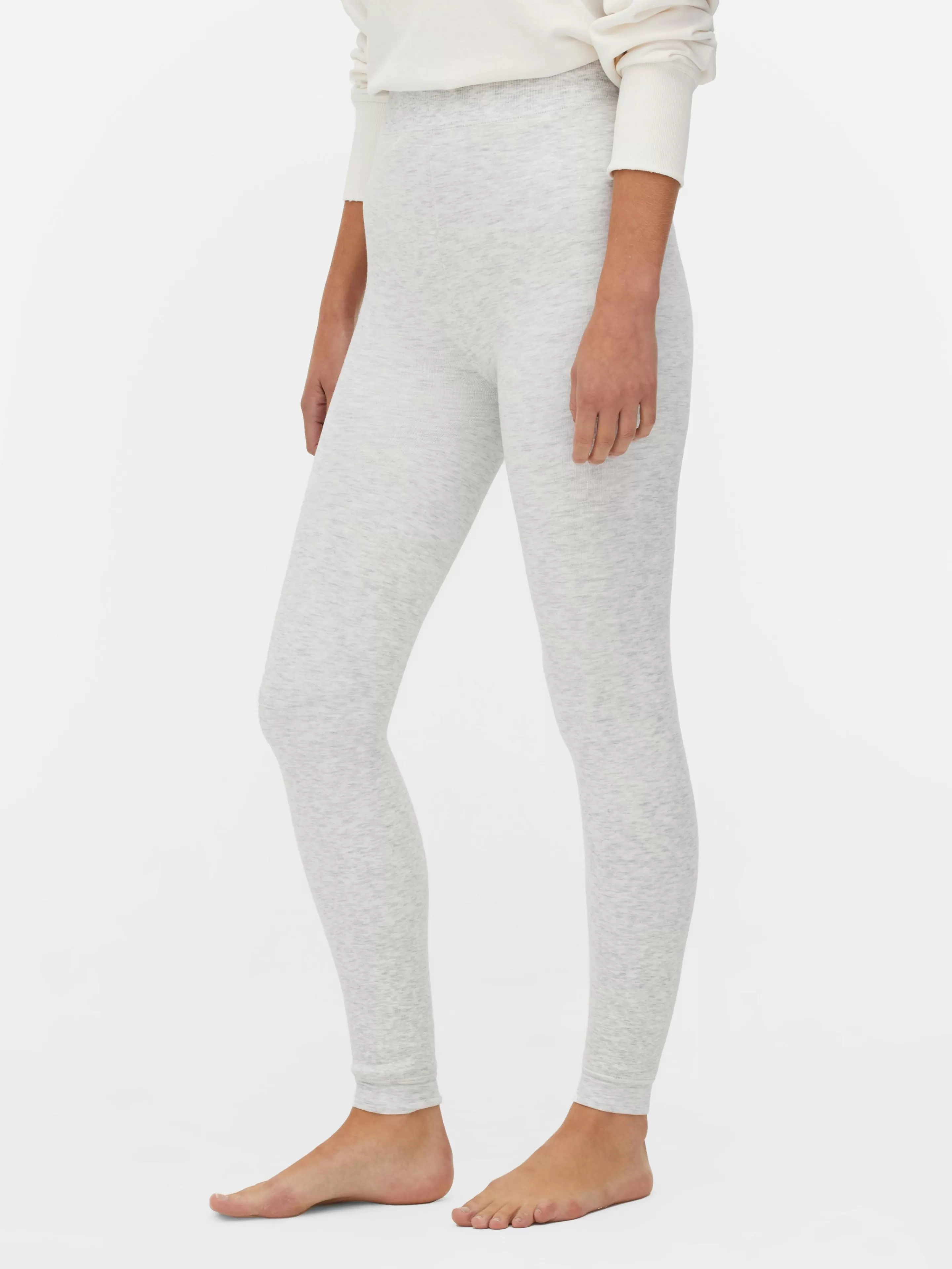 Primark Strumpfhosen | Hosen Und Leggings | Gefütterte, Melierte Leggings Aus Samt Grau meliert