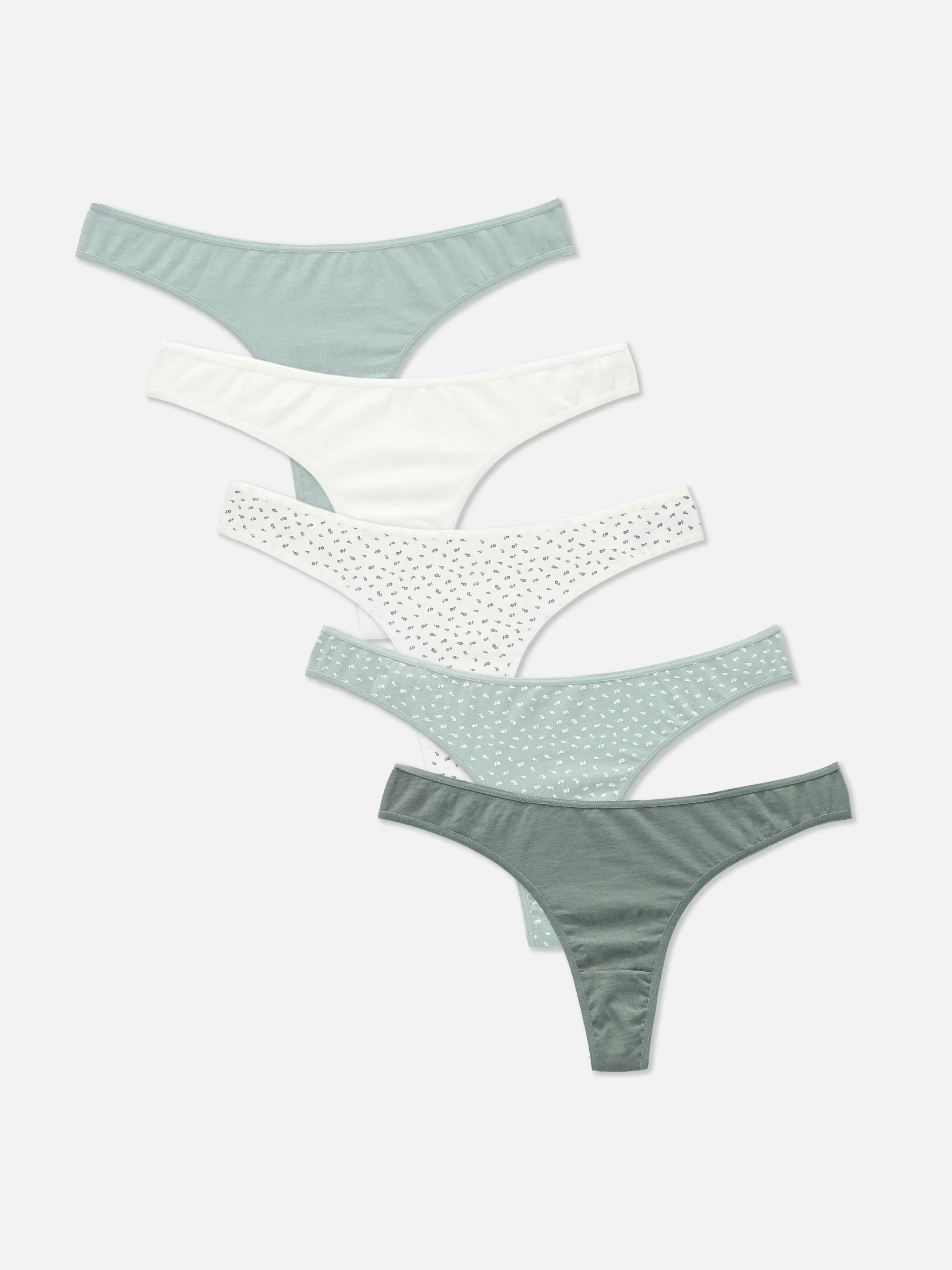 Primark Slips | Gemusterte Tangas, 5er-Pack Grün