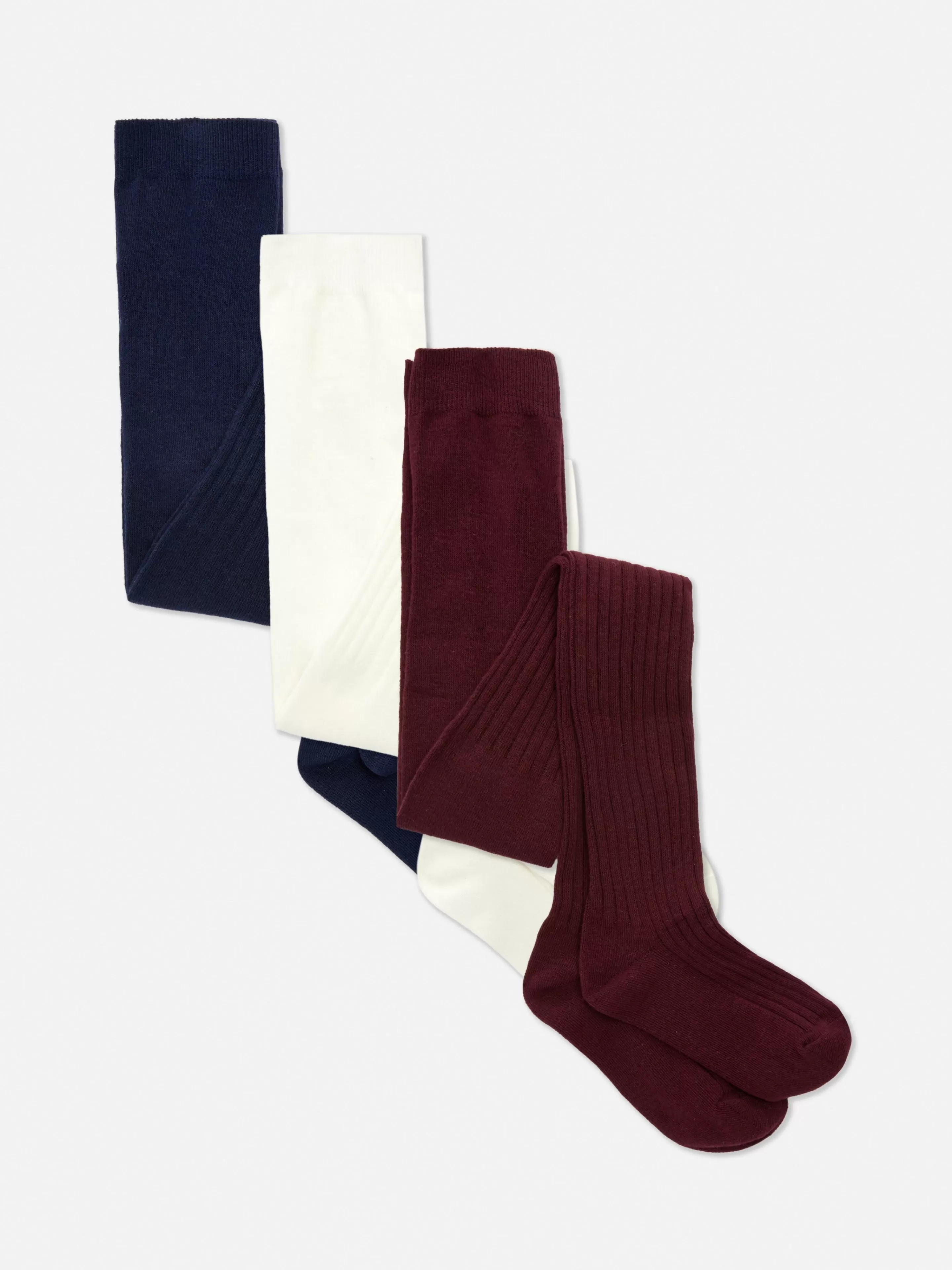 Primark Socken Und Strumpfhosen | Gerippte Basic-Strumpfhosen, 3er-Pack Marineblau