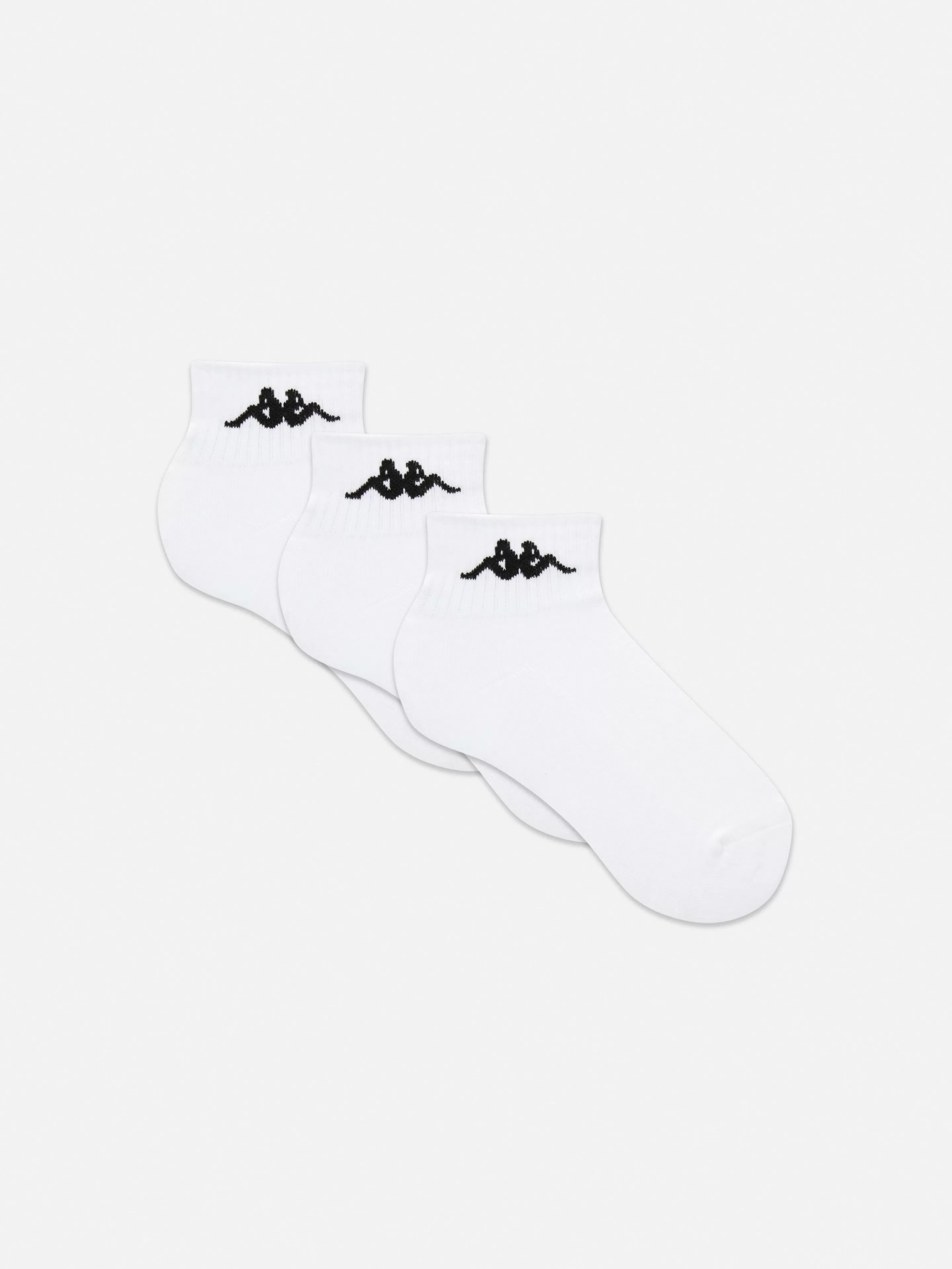 Primark Socken | Gerippte „Kappa X “ Crew-Socken, 3er-Pack Weiß