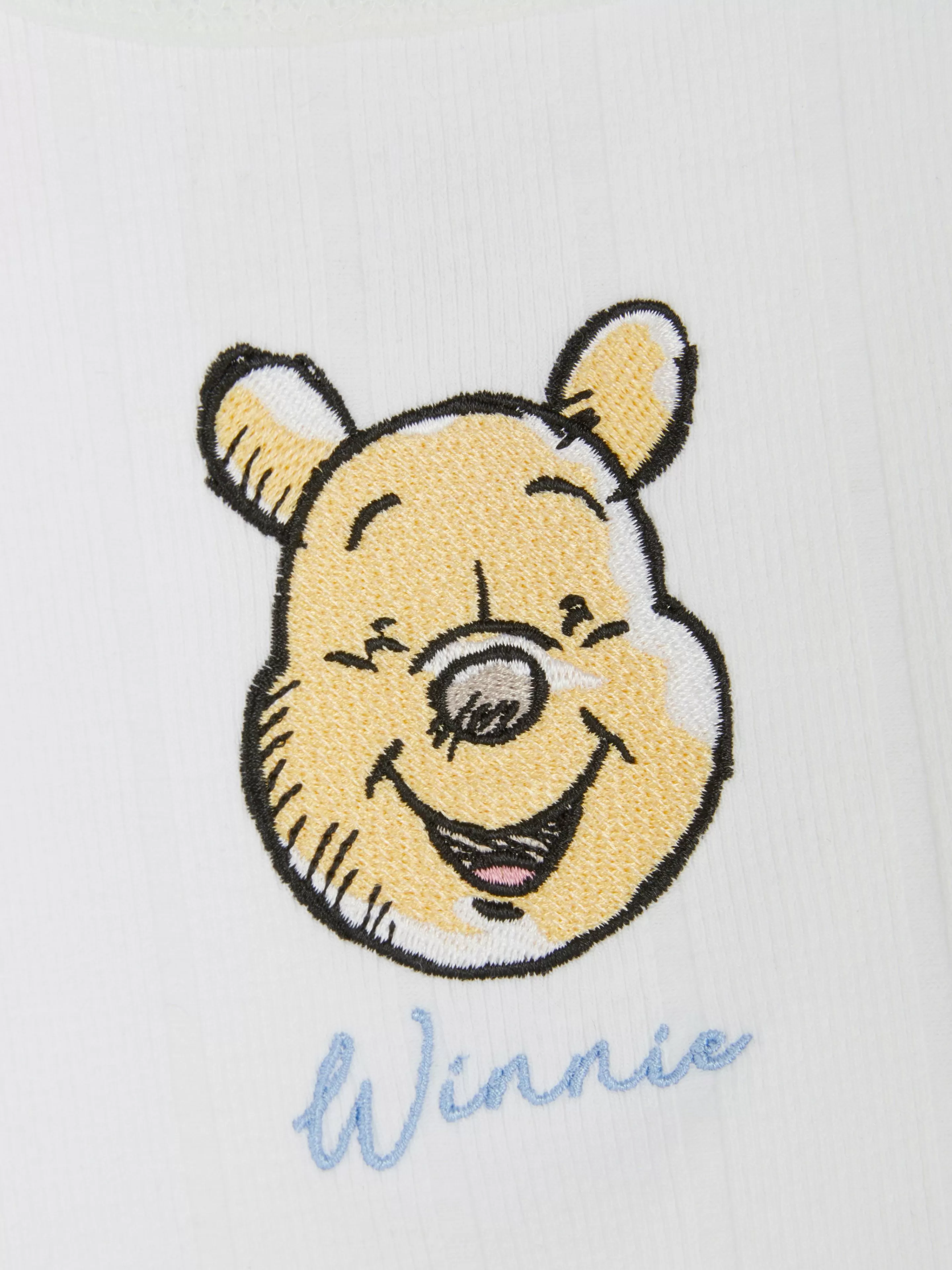 Primark Schlafanzugoberteile | Geripptes „Disney Winnie Puuh“ Schlafanzug-Trägertop Weiß