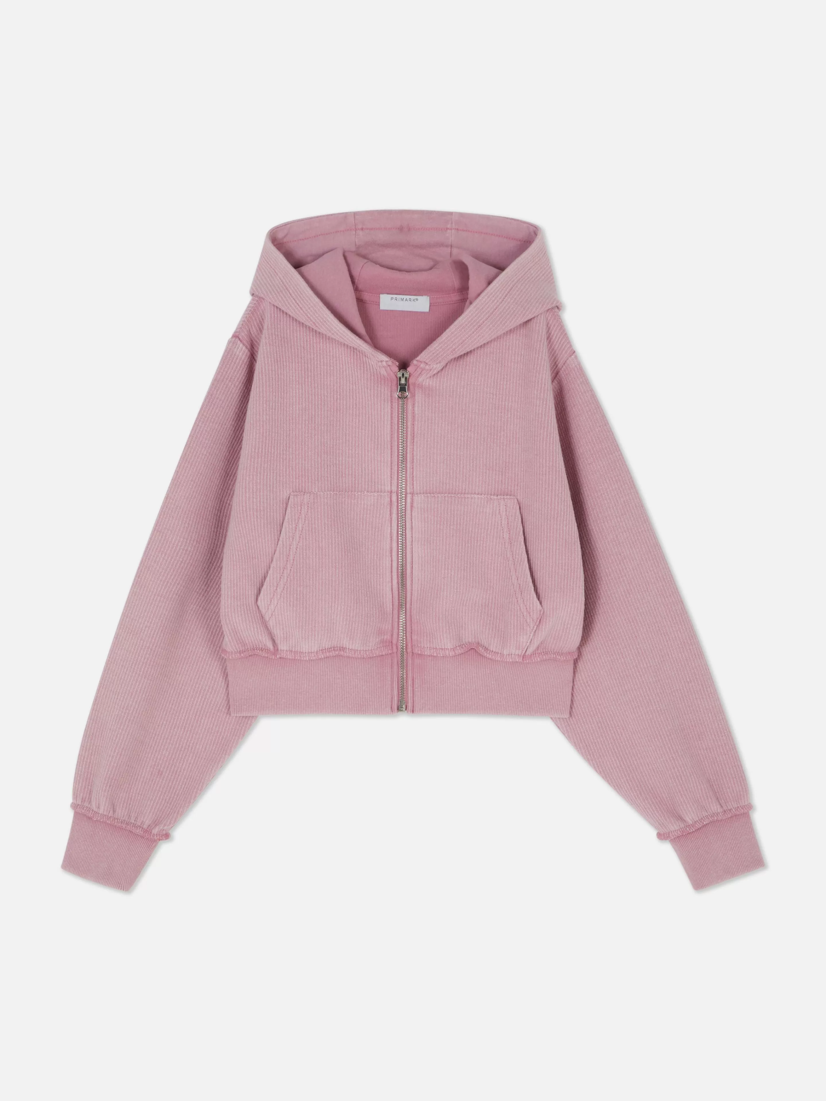 Primark Hoodies Und Sweatshirts | Geripptes Hoodie Mit Reißverschluss Rosa